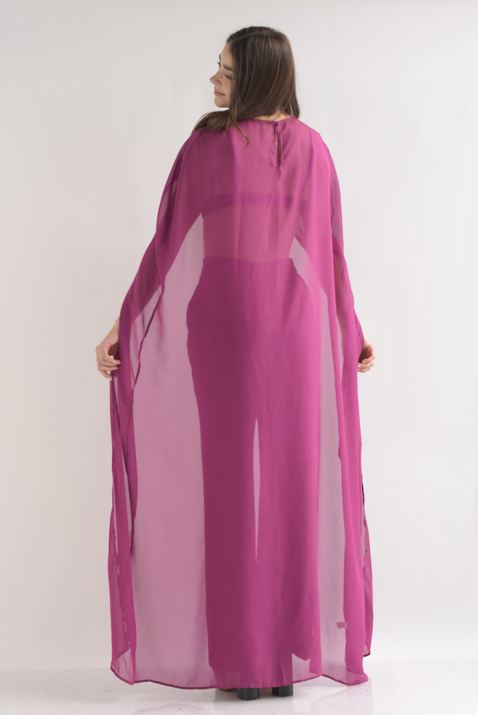 Set Pantalón, Capa y Top Magenta
