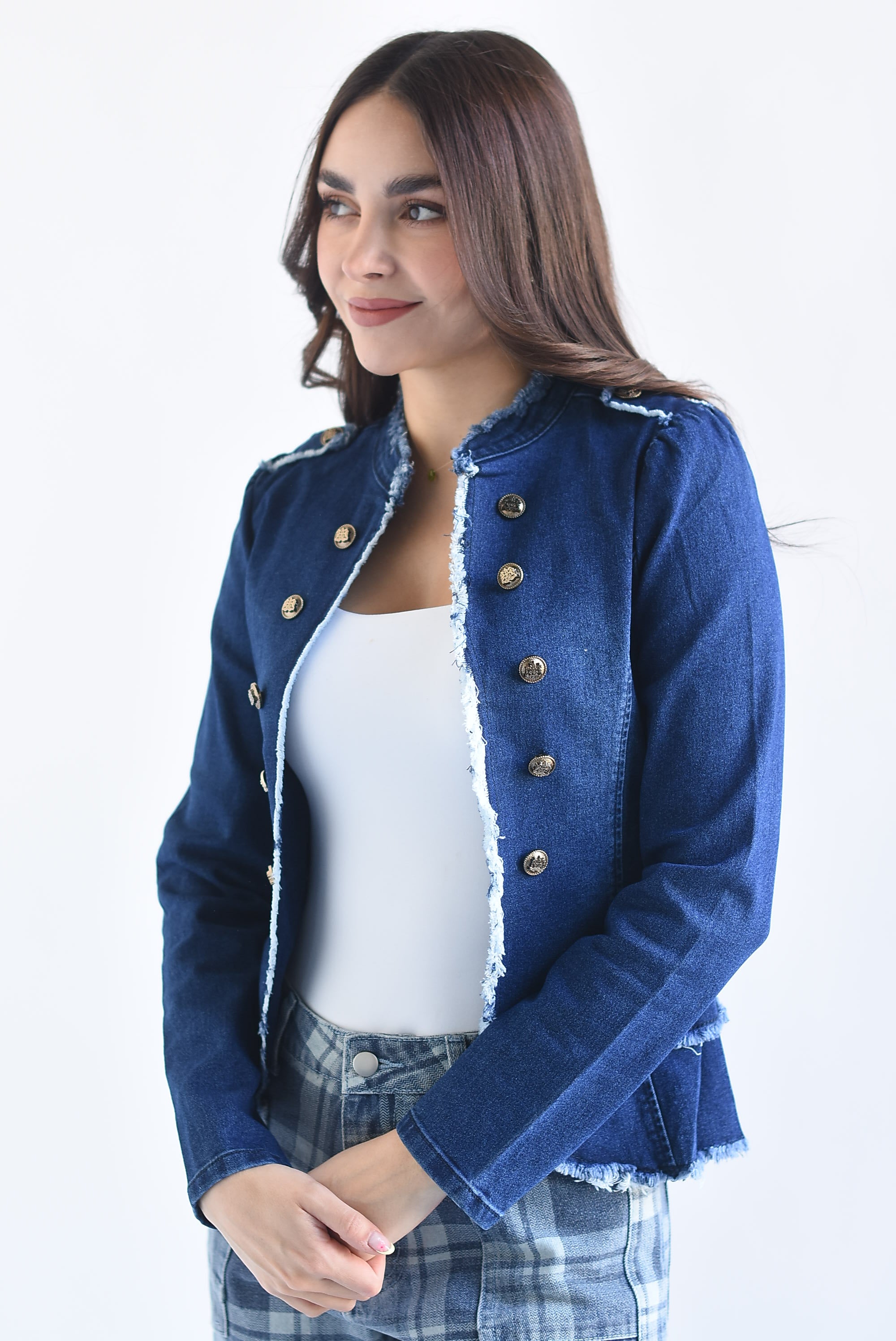 Blazer tipo Militar de mezclilla