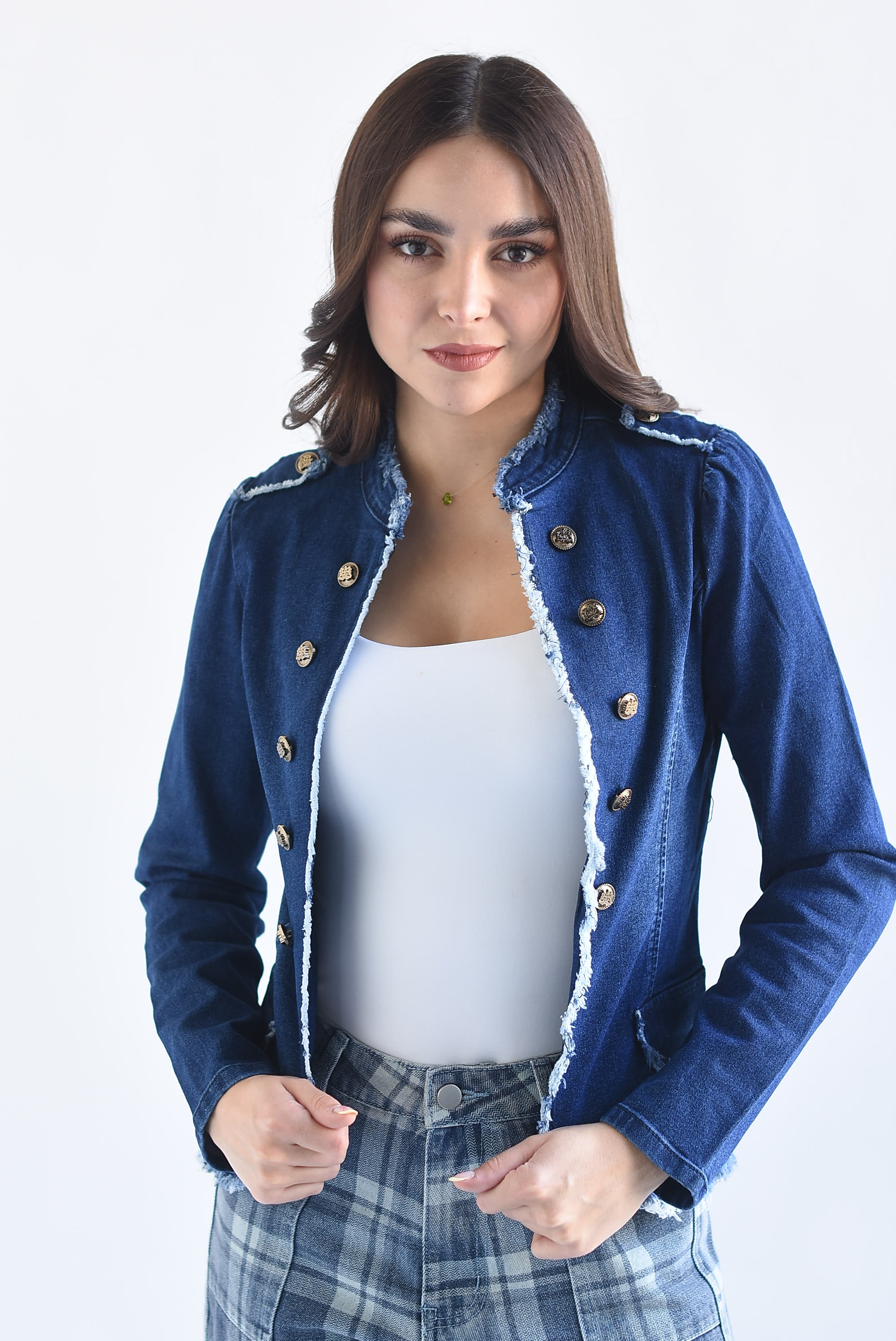 Blazer tipo Militar de mezclilla