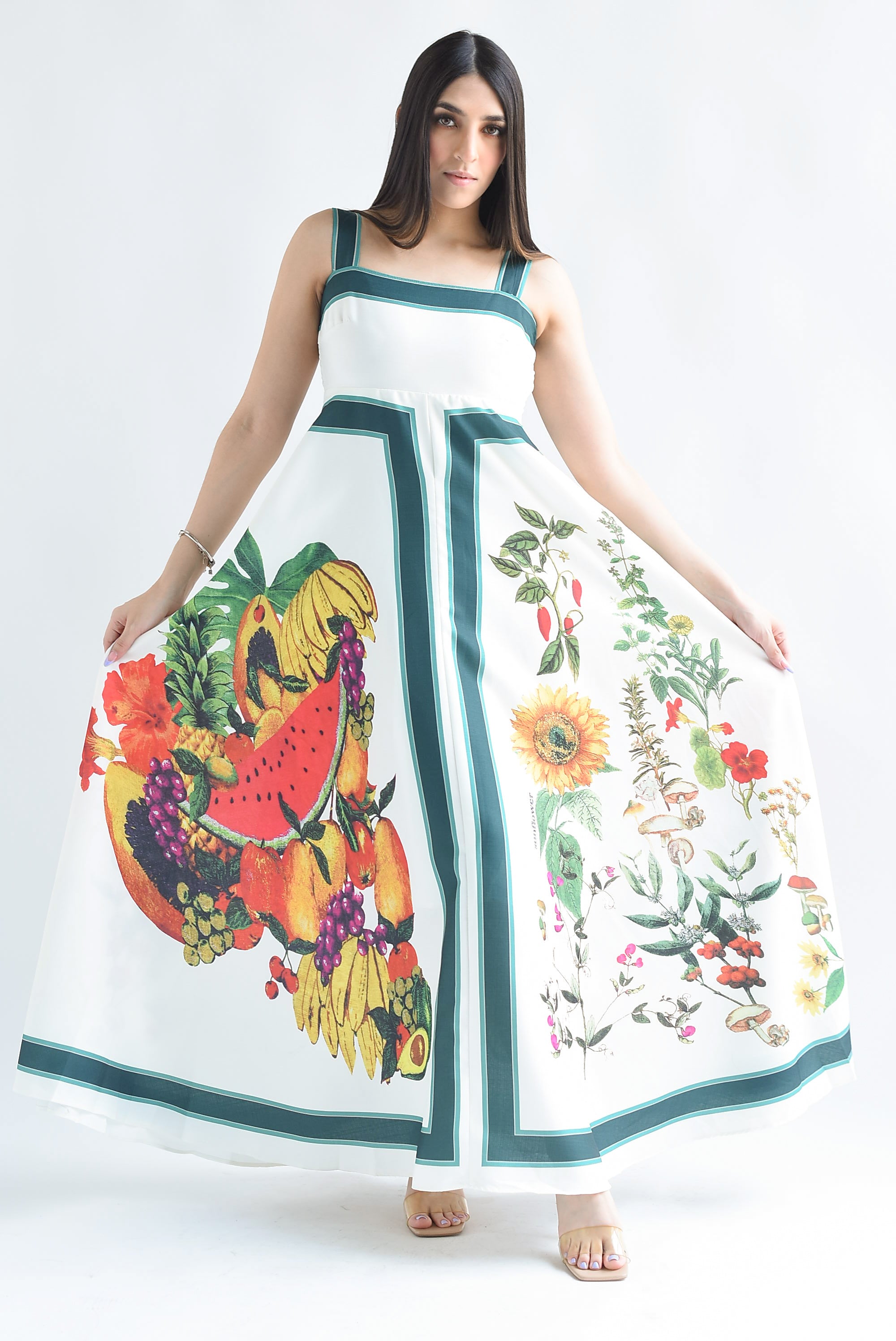 Vestido estampado Frutas y Flores