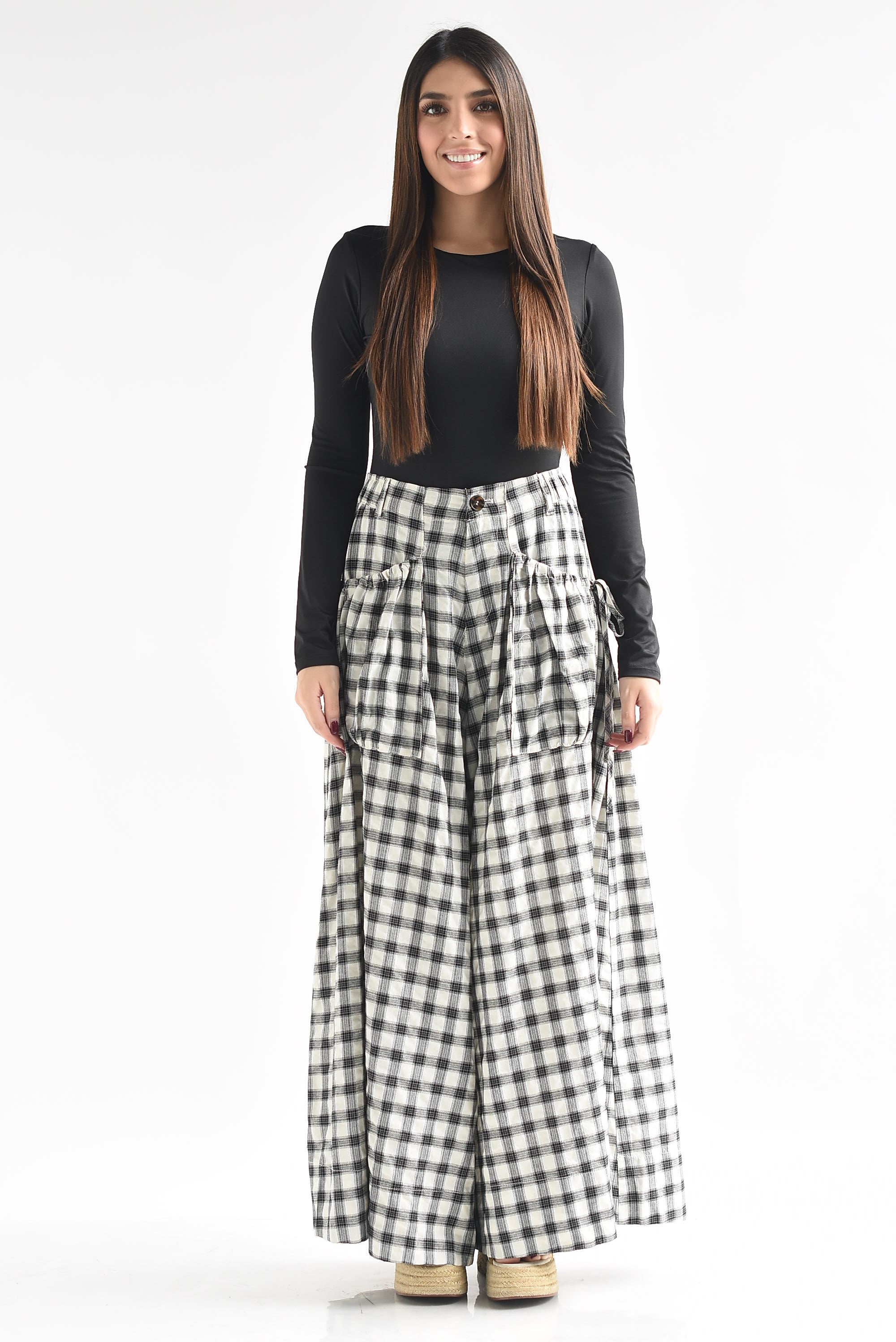 Pantalón pata de elefante cuadros