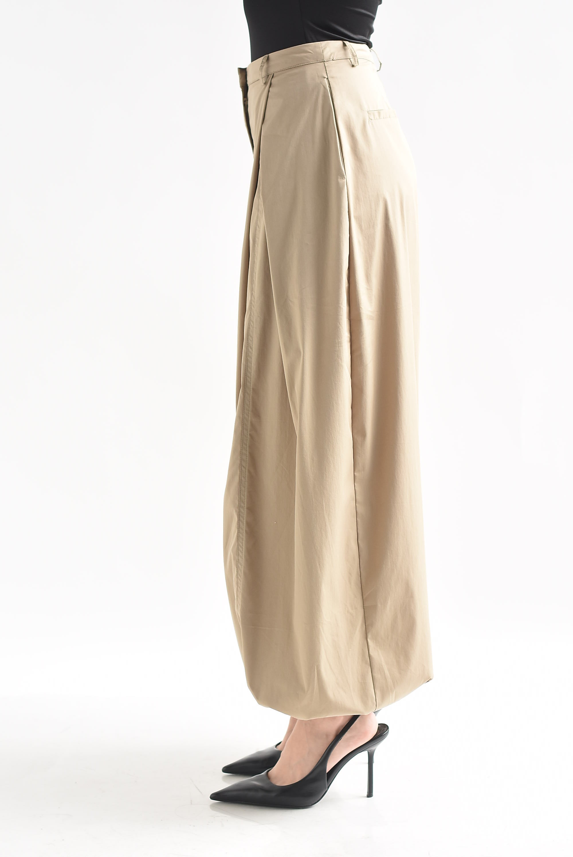 Pantalón globo pinzas jareta tobillos