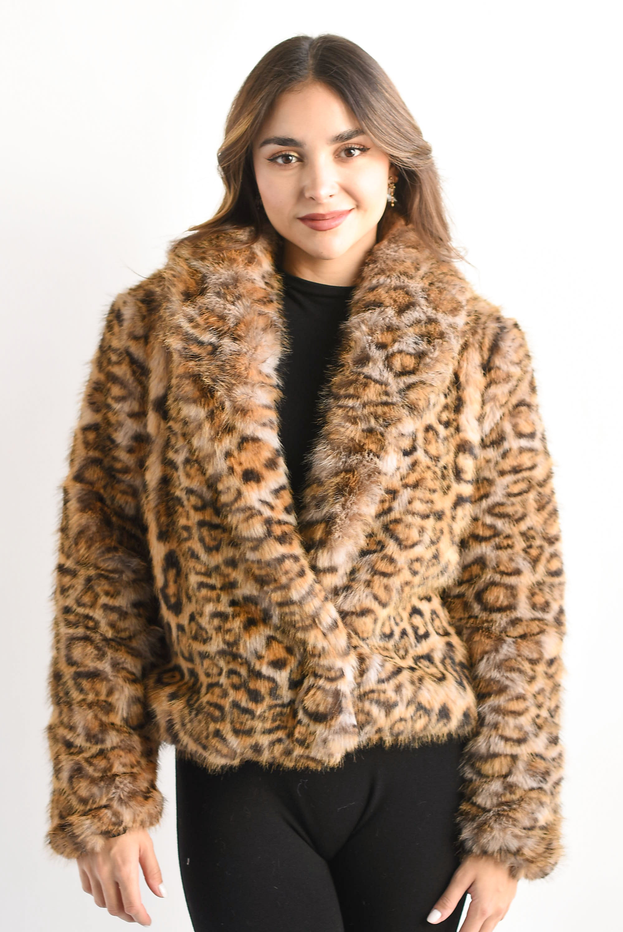 Abrigo corto pelo largo Leopardo