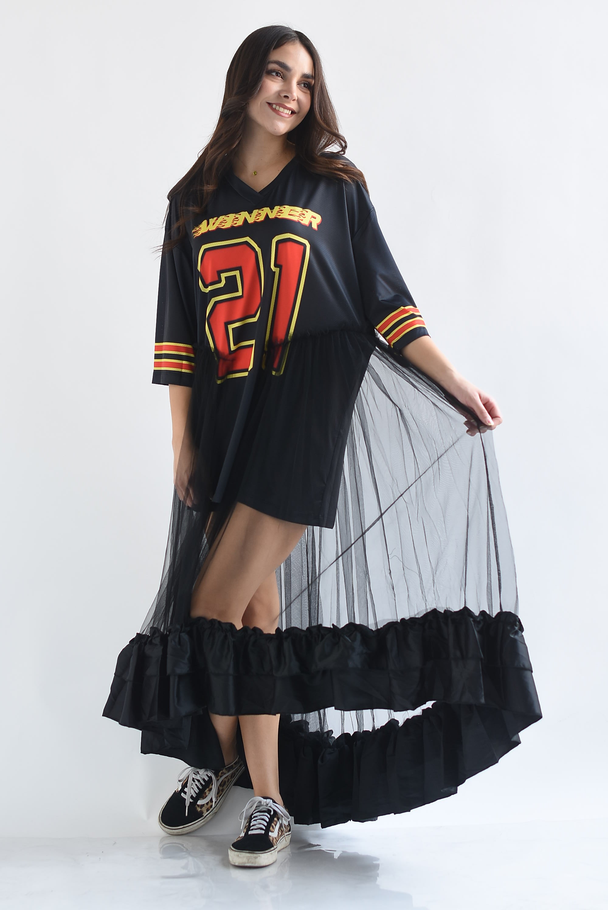 Jersey dress falda tulle