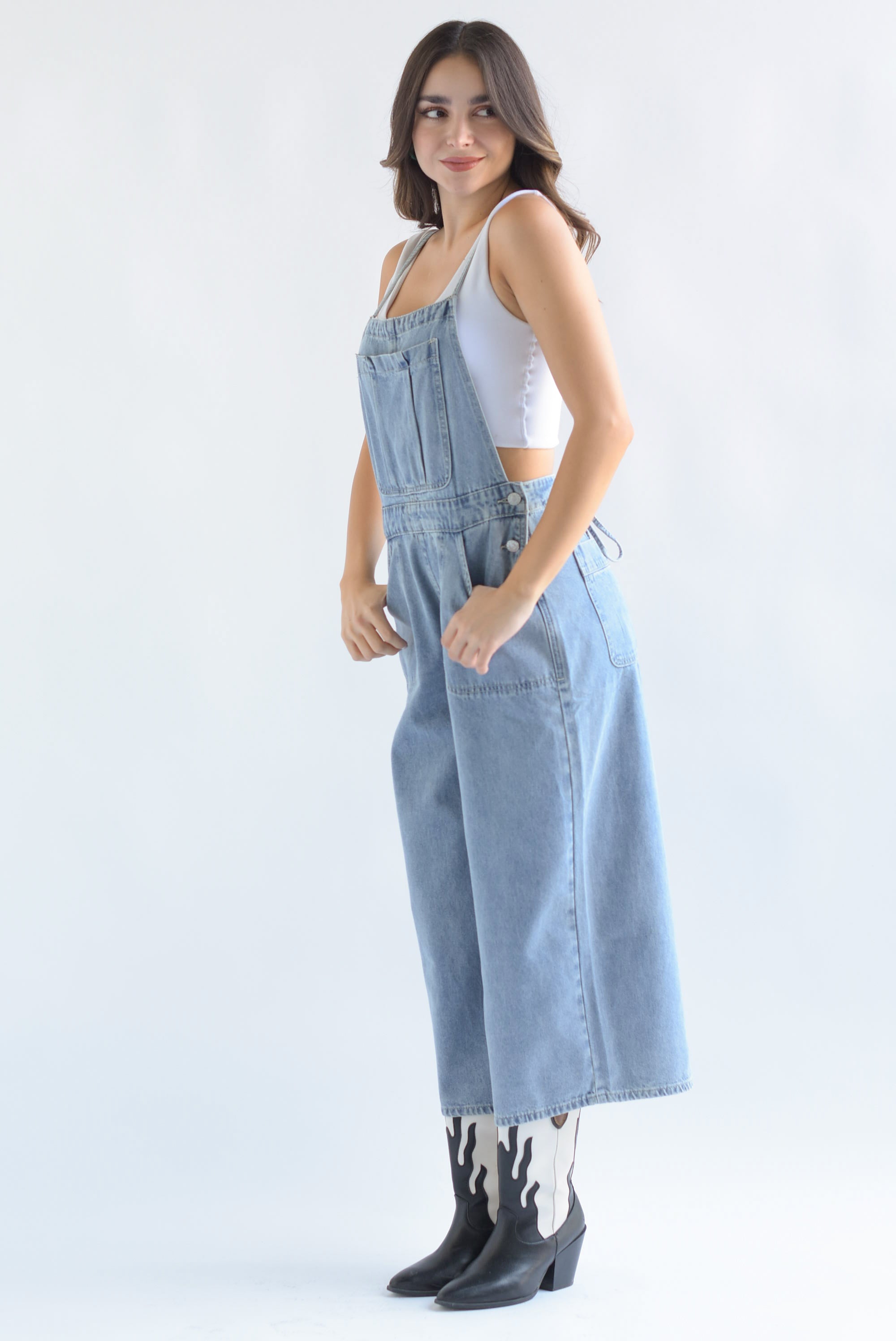Overol culotte cintas Denim