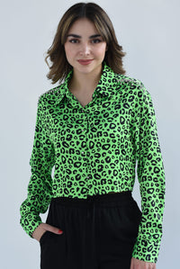 Fashion Styled Blusa animal print Verde