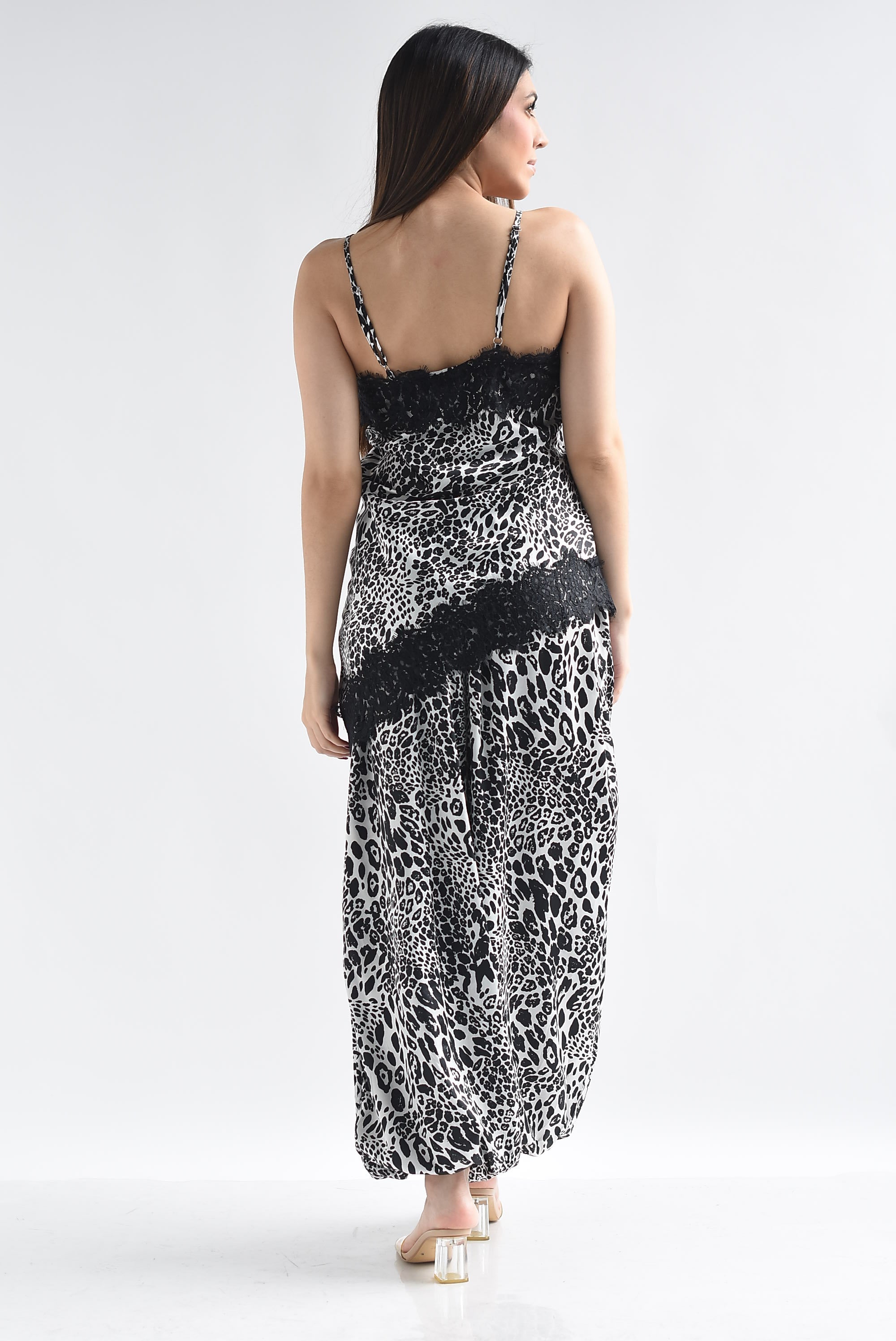 Set Pantalón globo y Top lencero animal print