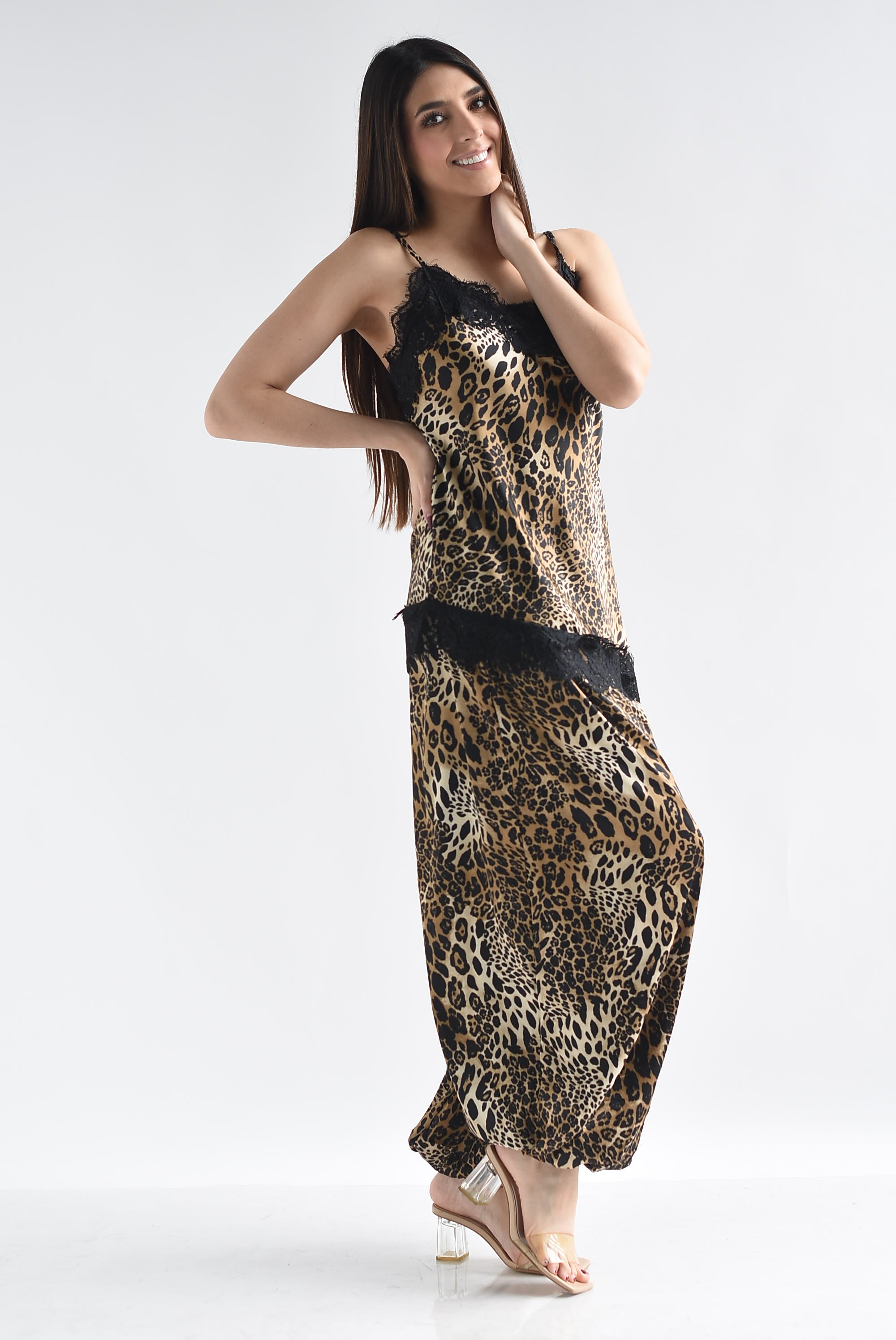 Set Pantalón globo y Top lencero animal print