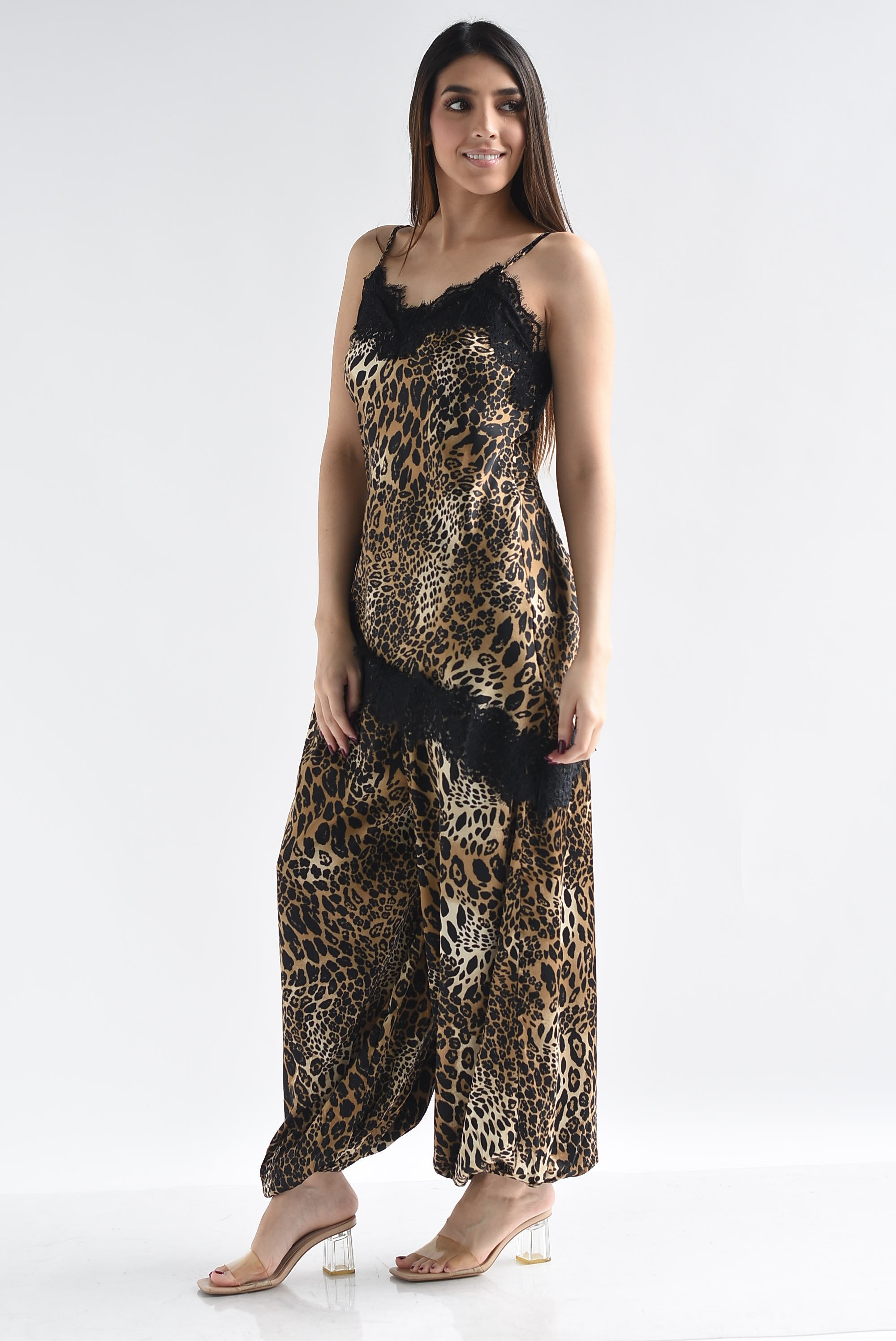 Set Pantalón globo y Top lencero animal print
