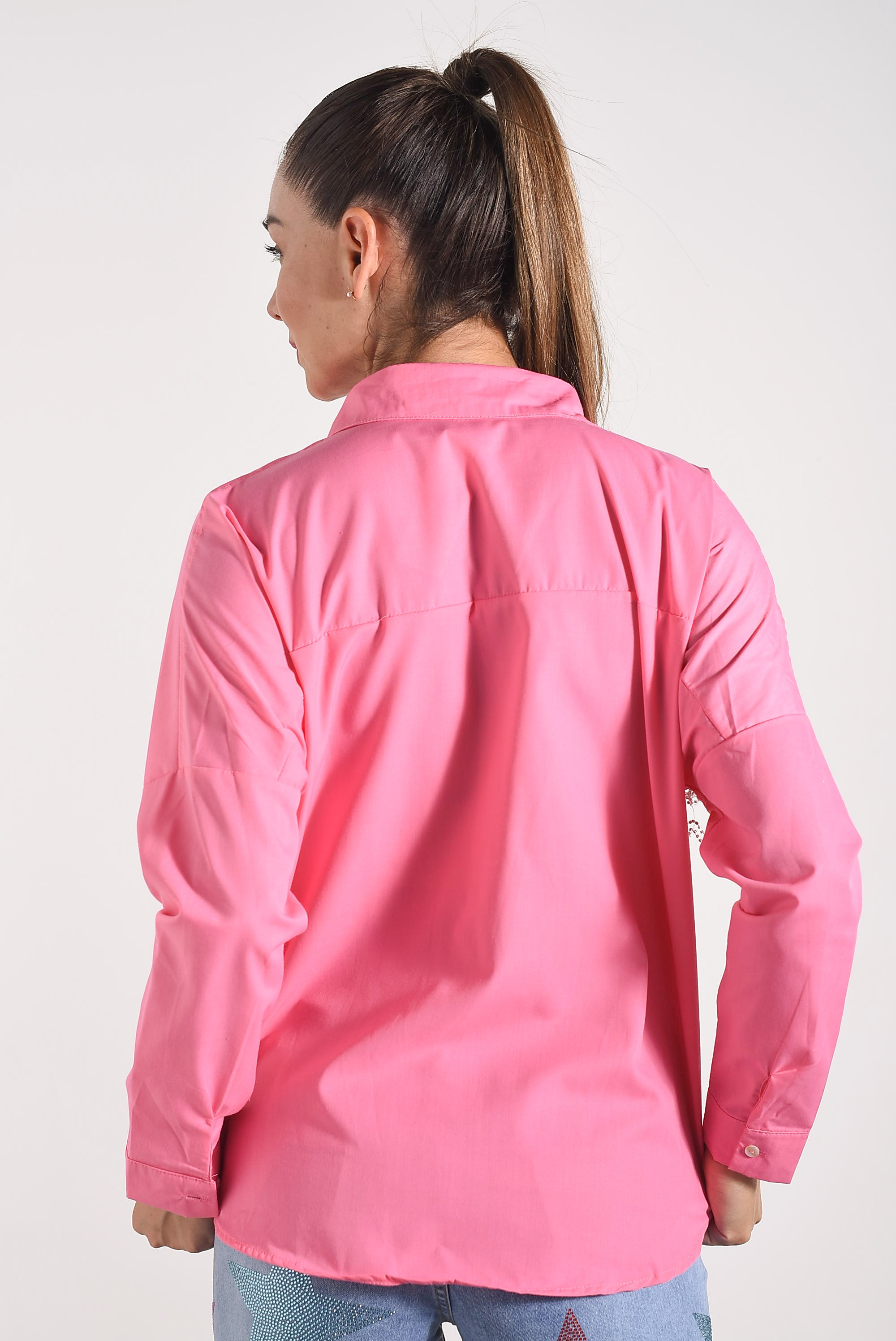 Camisa flecos brillos Rosa