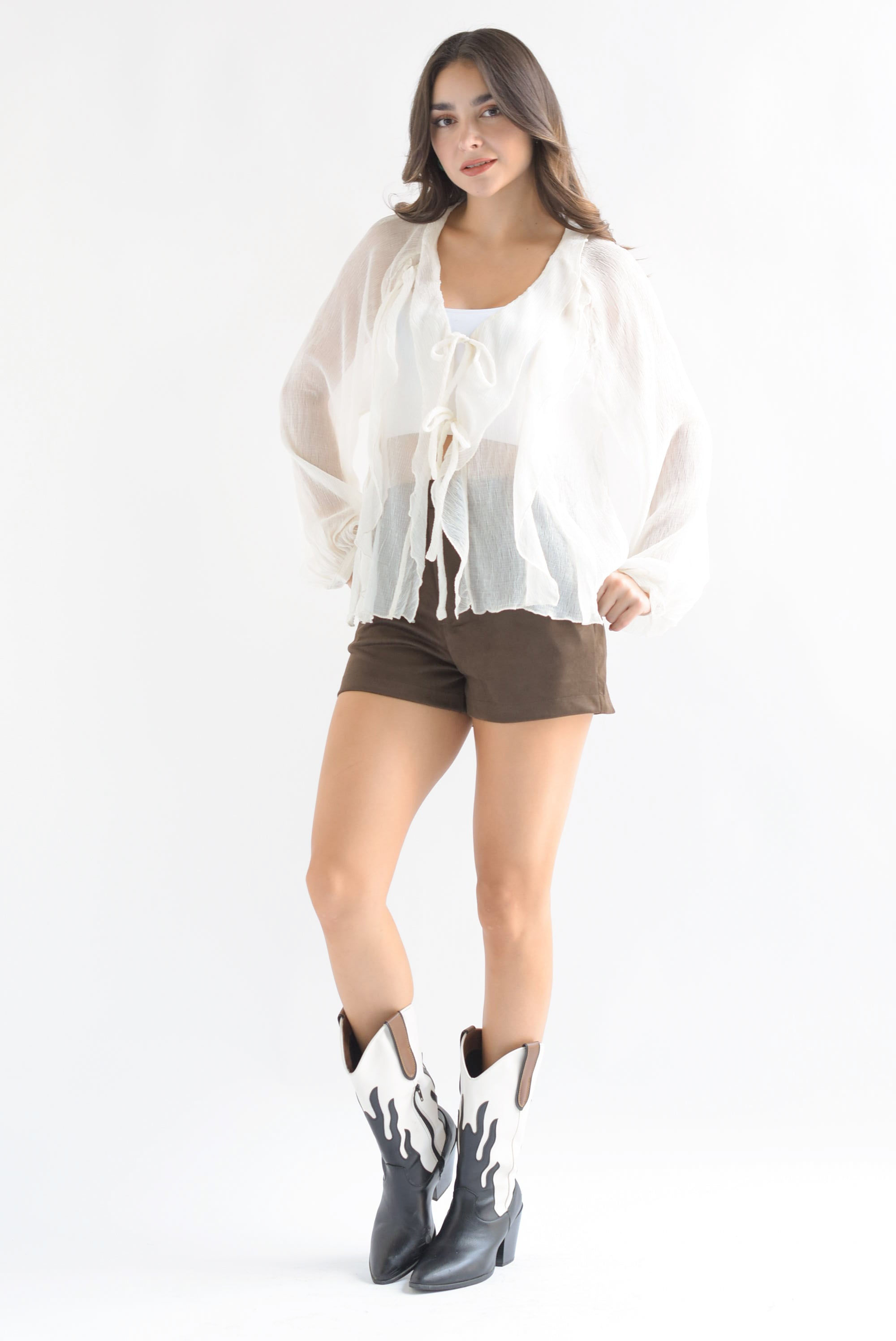 Short suede pinzas Espresso