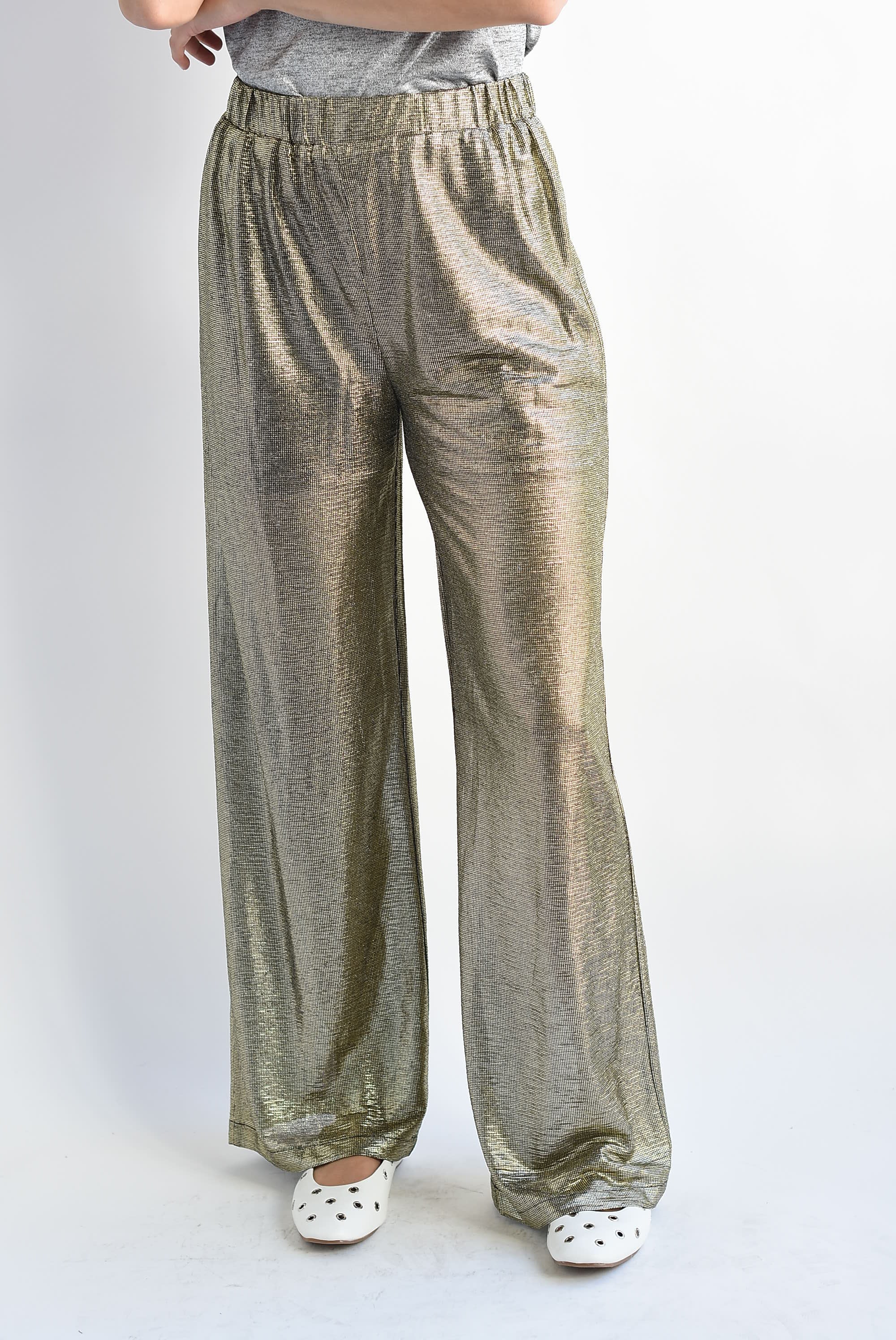 Pantalón texturizado foil Dorado