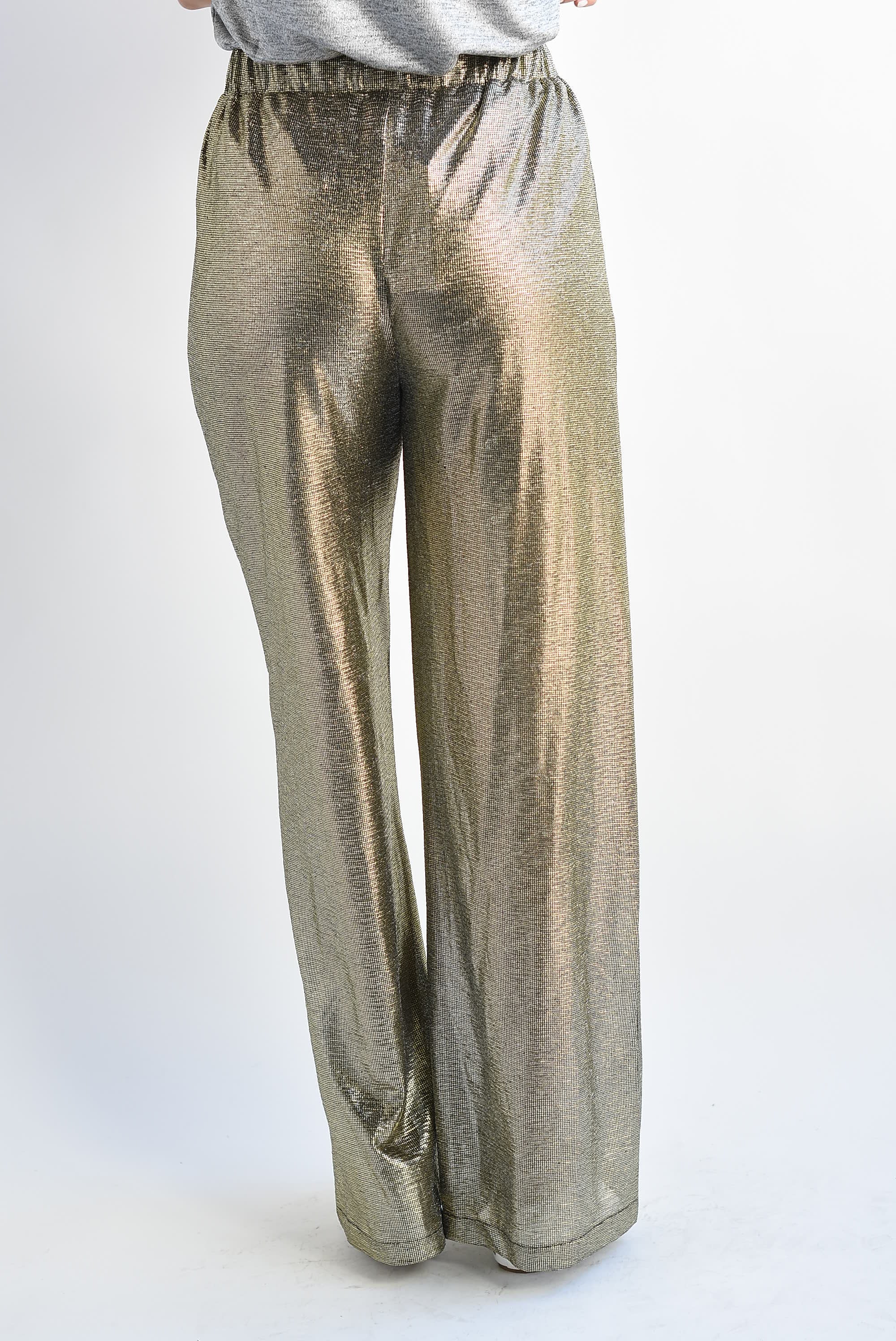Pantalón texturizado foil Dorado