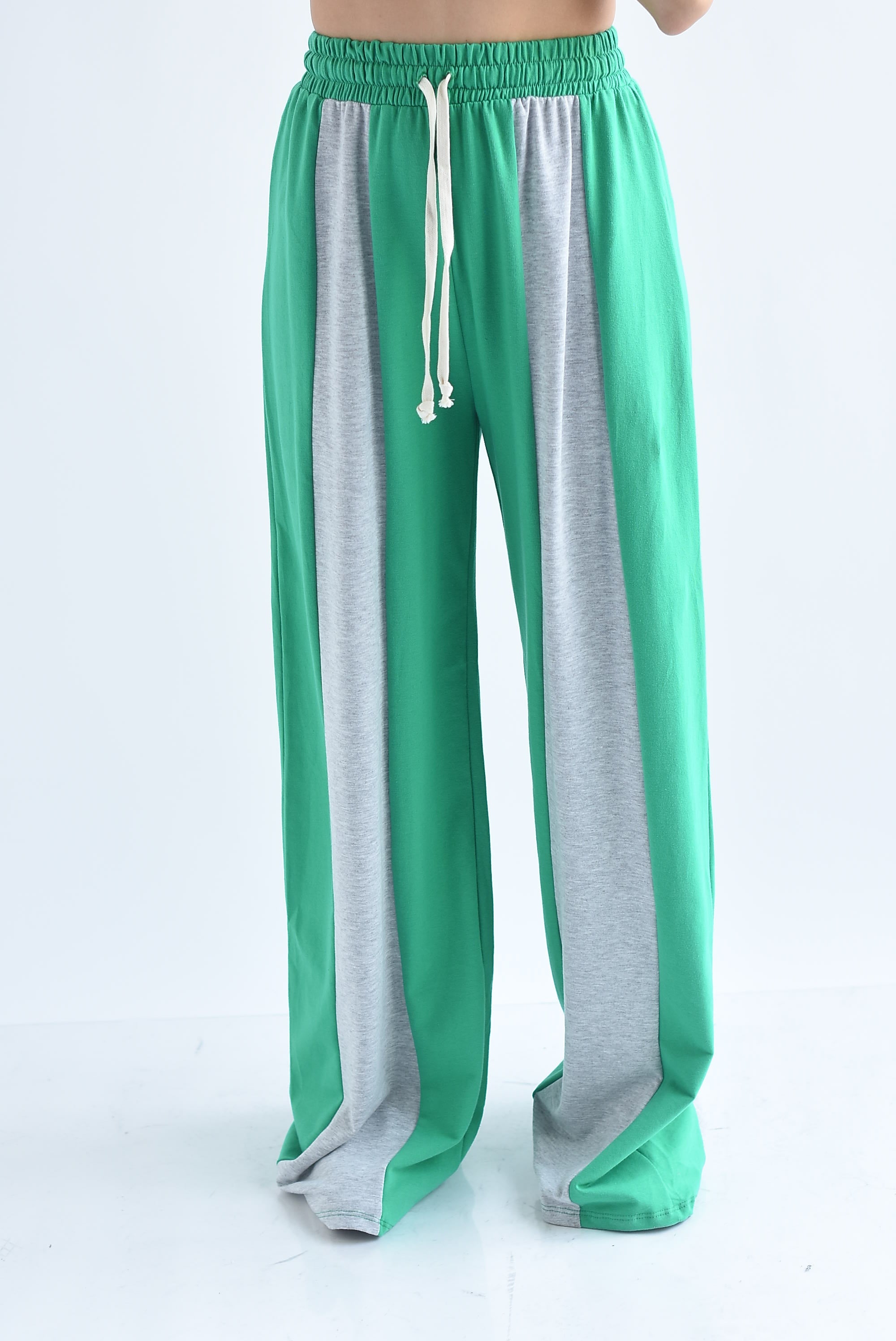 Pantalón wide leg franja bitono