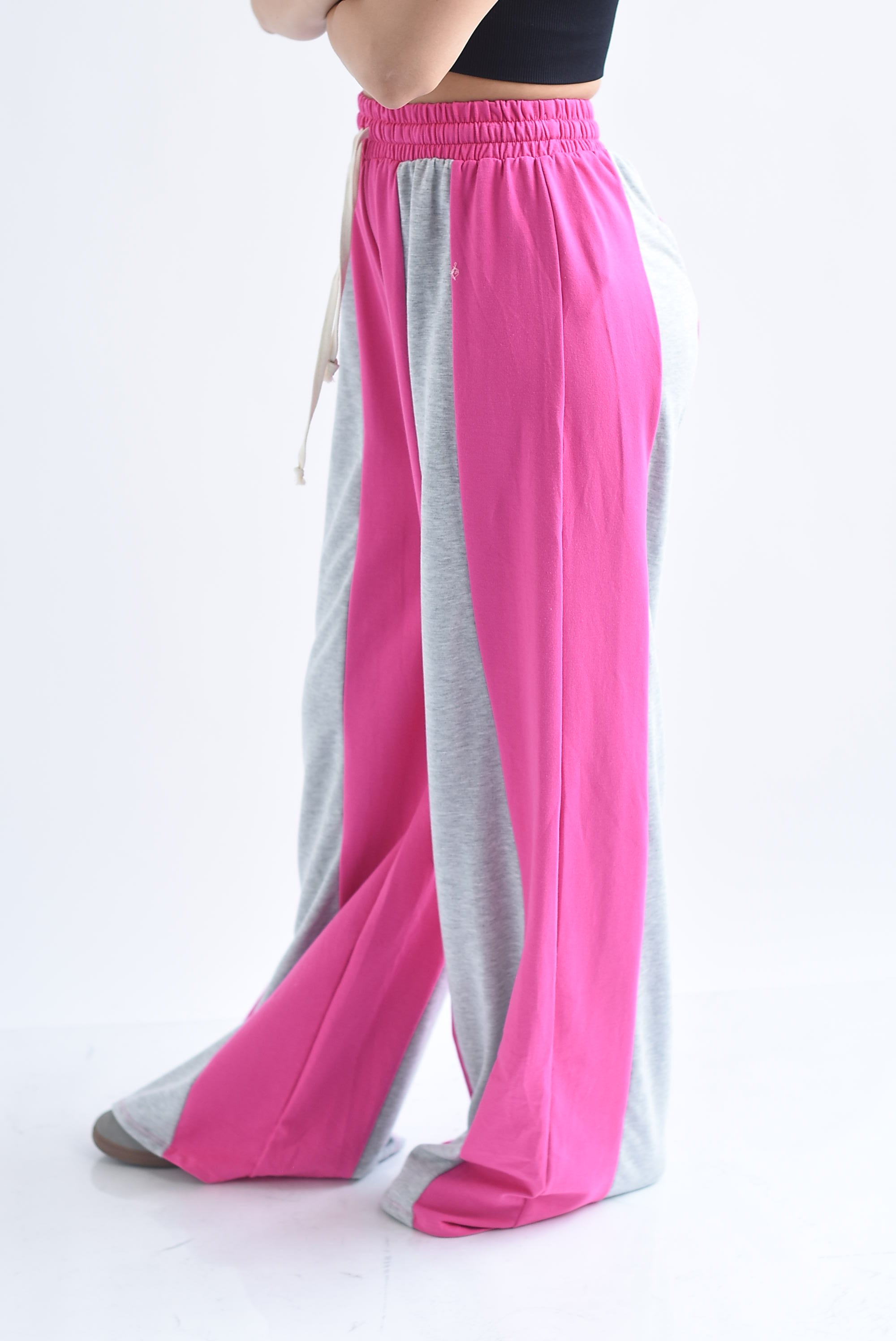 Pantalón wide leg franja bitono