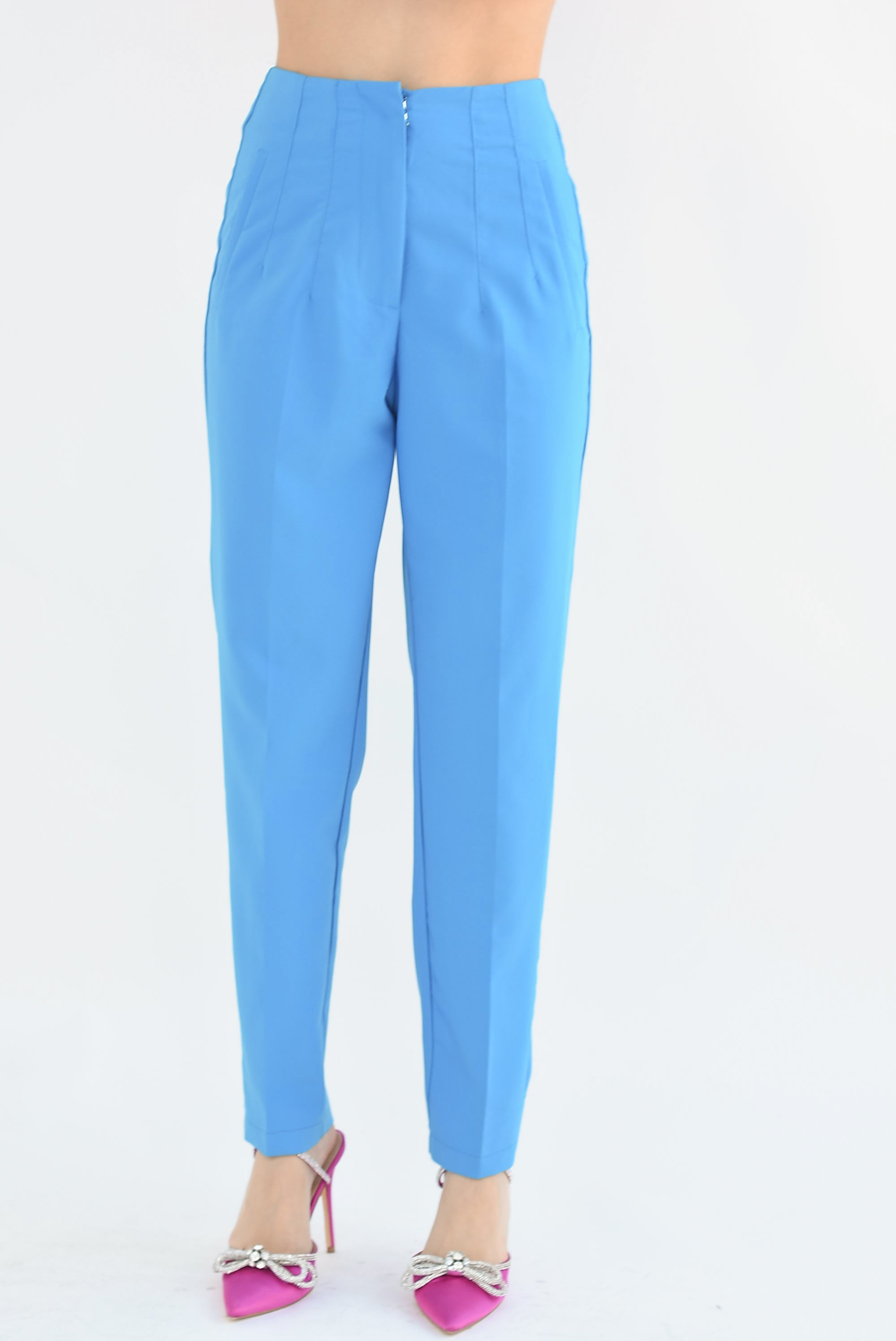 Pantalón corte Mom Azul Mikonos