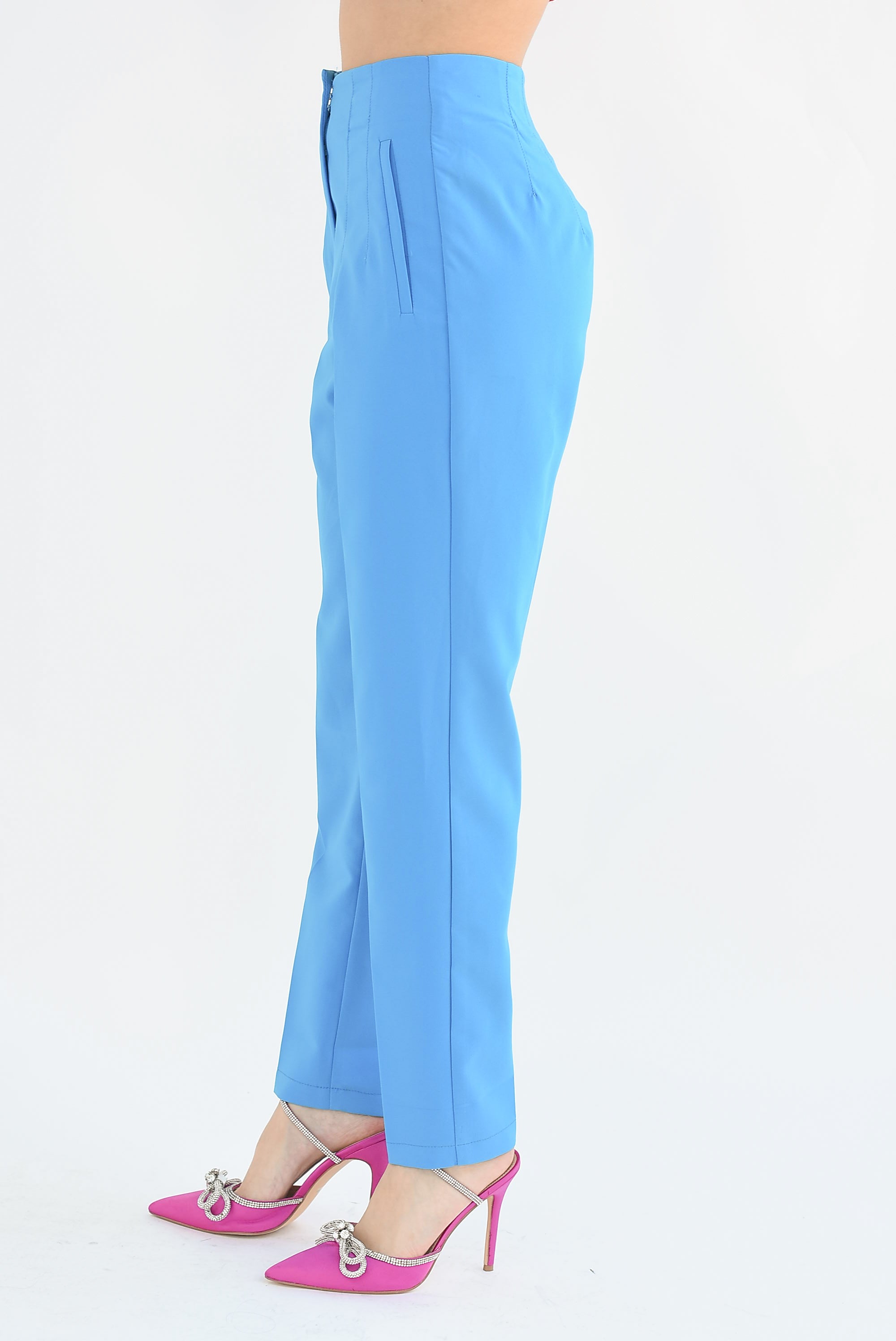 Pantalón corte Mom Azul Mikonos