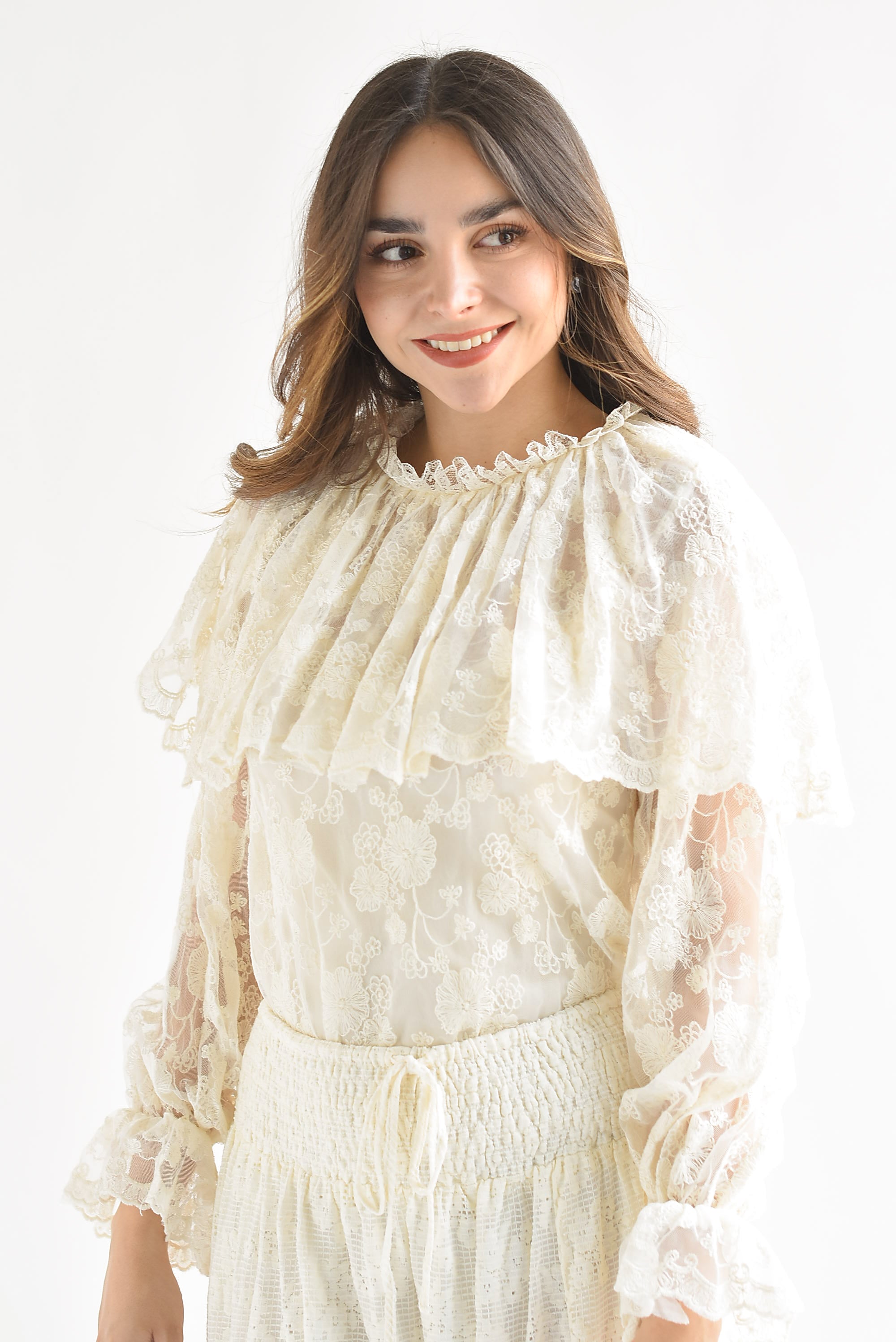 Blusa olán encaje Ivory