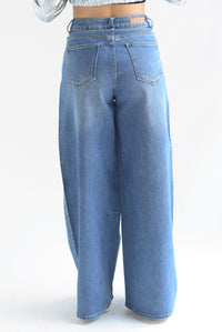 Fashion Styled Jeans súper wide lluvia brillos