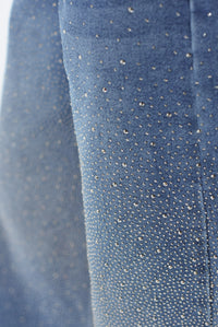 Fashion Styled Jeans súper wide lluvia brillos