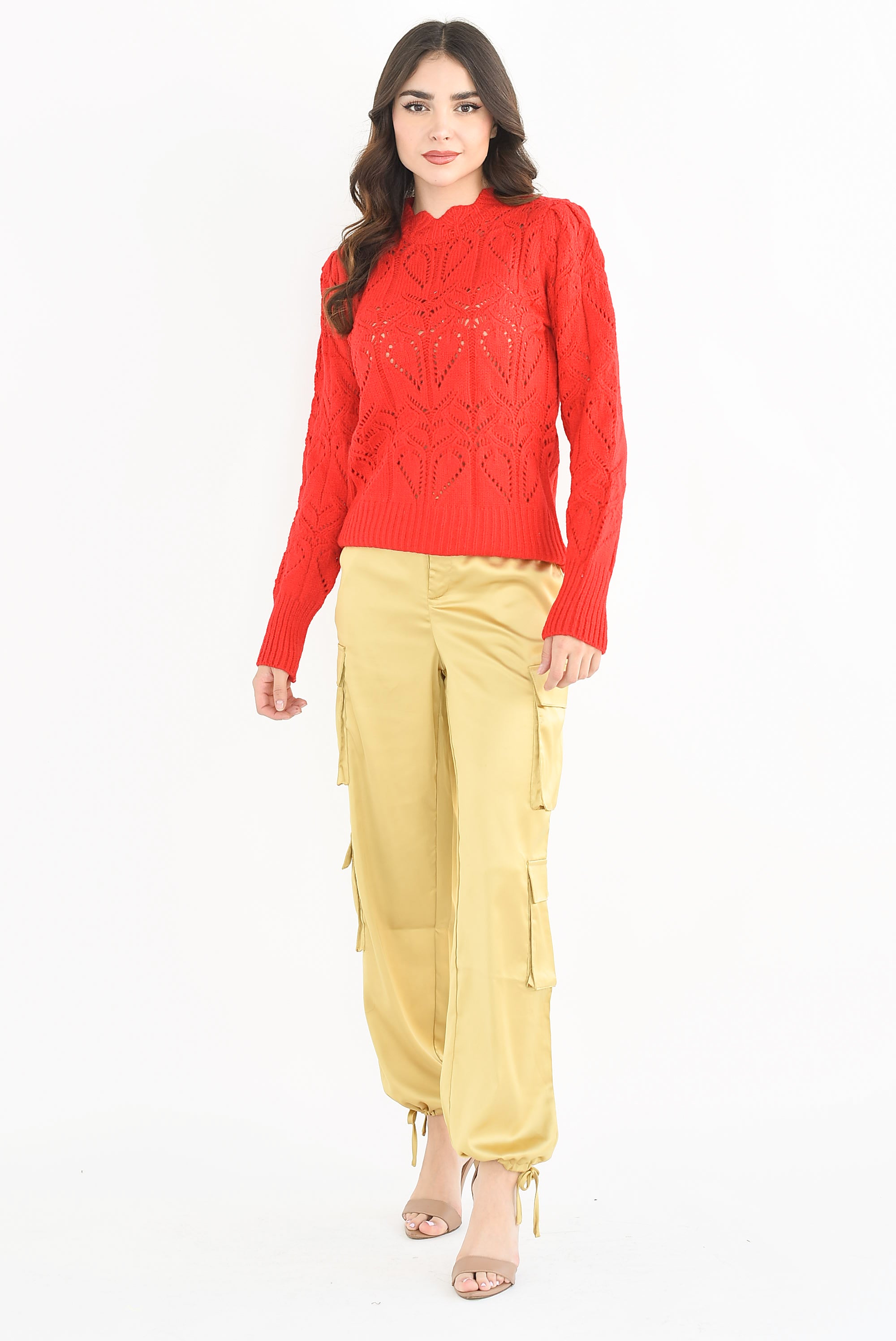 Pantalón cargo satín Dorado