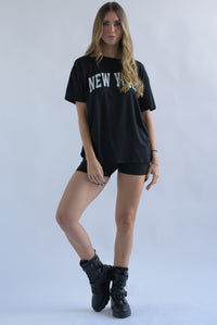 Fashion Styled Set Short y T-Shirt NEW YORK Negro