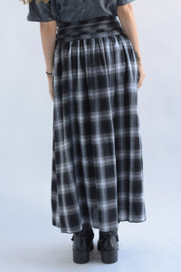 Fashion Styled Falda pretina cinturones cuadros Negro