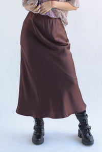 Fashion Styled Falda larga lencera Espresso