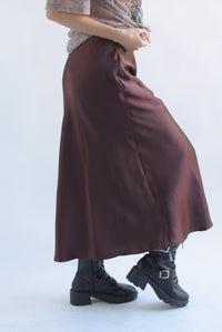 Fashion Styled Falda larga lencera Espresso
