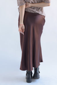 Fashion Styled Falda larga lencera Espresso
