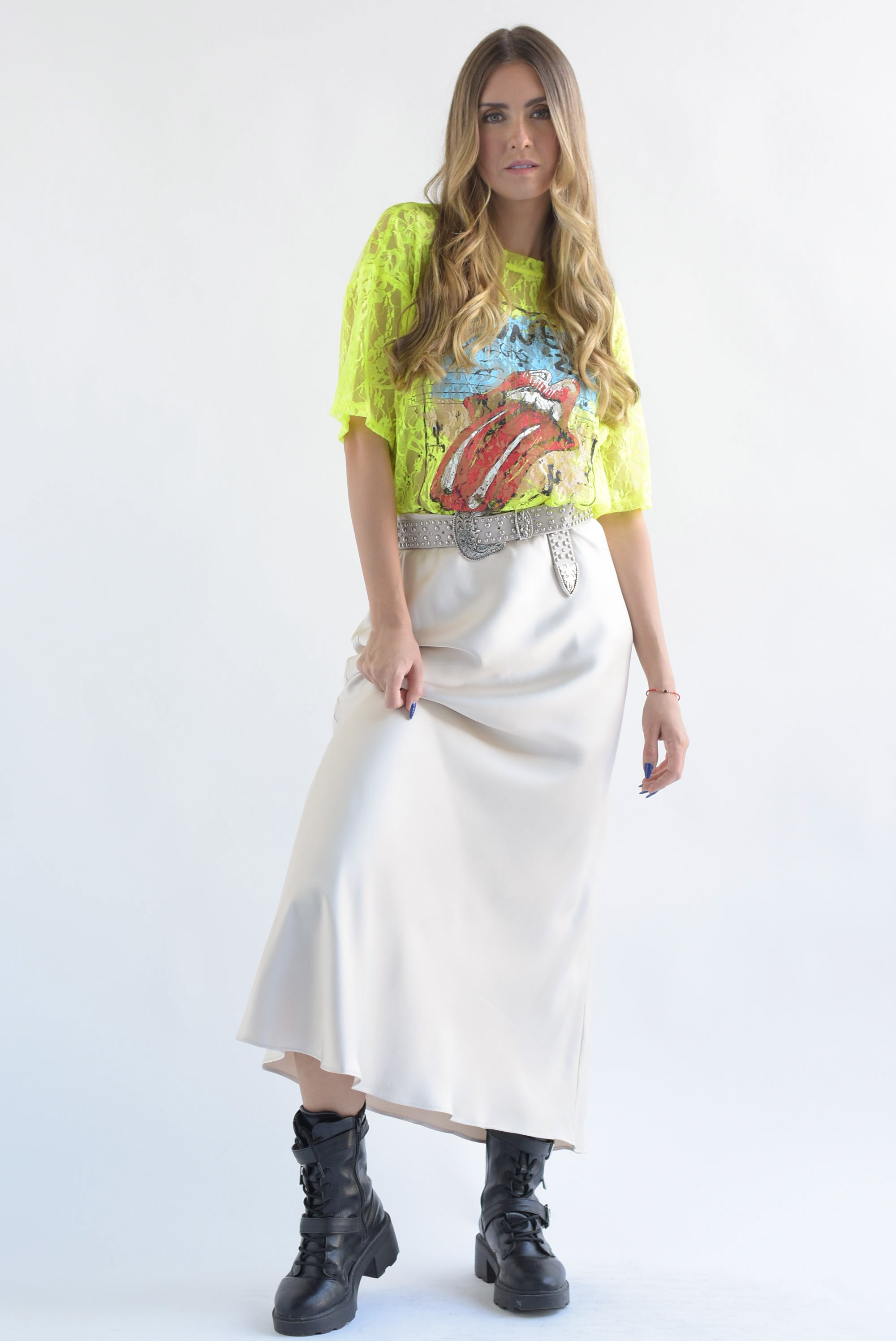 Falda larga lencera Ivory