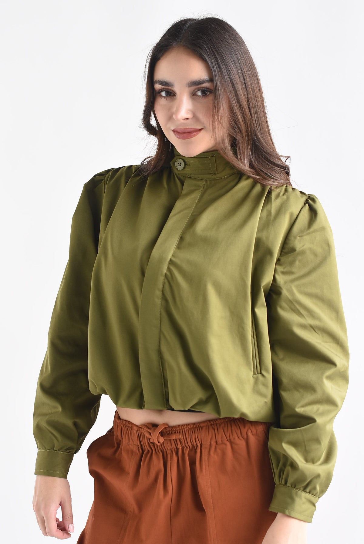 Chamarra bomber globo cuello funnel