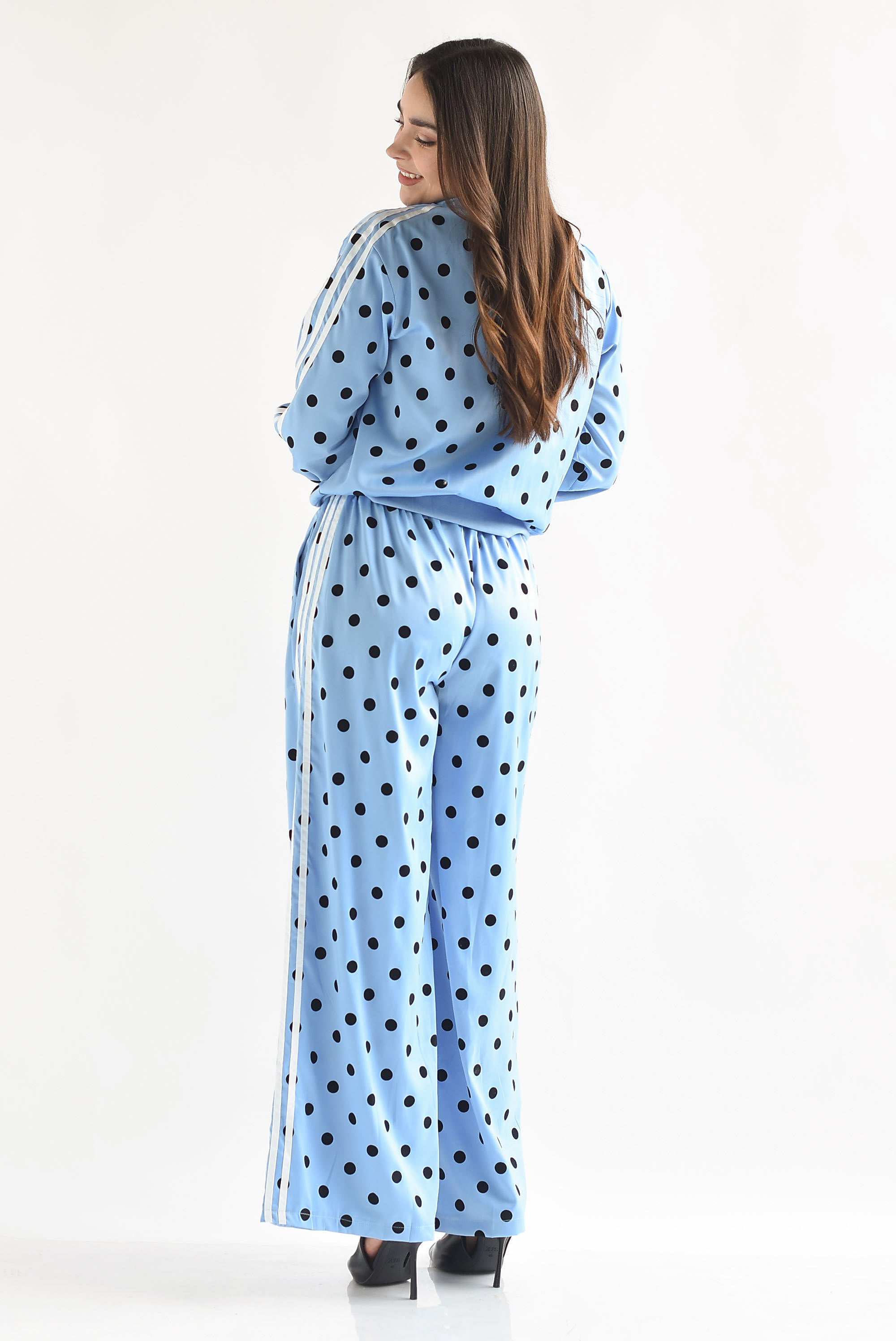 Set Pantalón y Chamarra track deportivo polka dots
