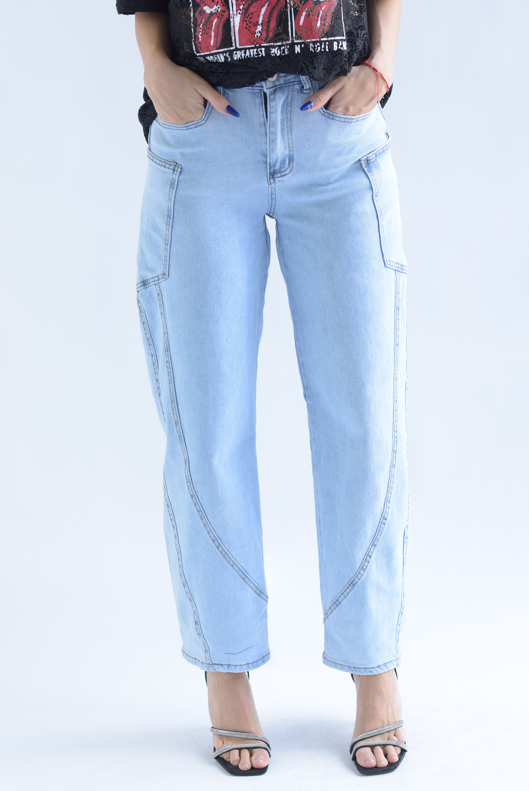 Jeans barrel cargo Denim Light