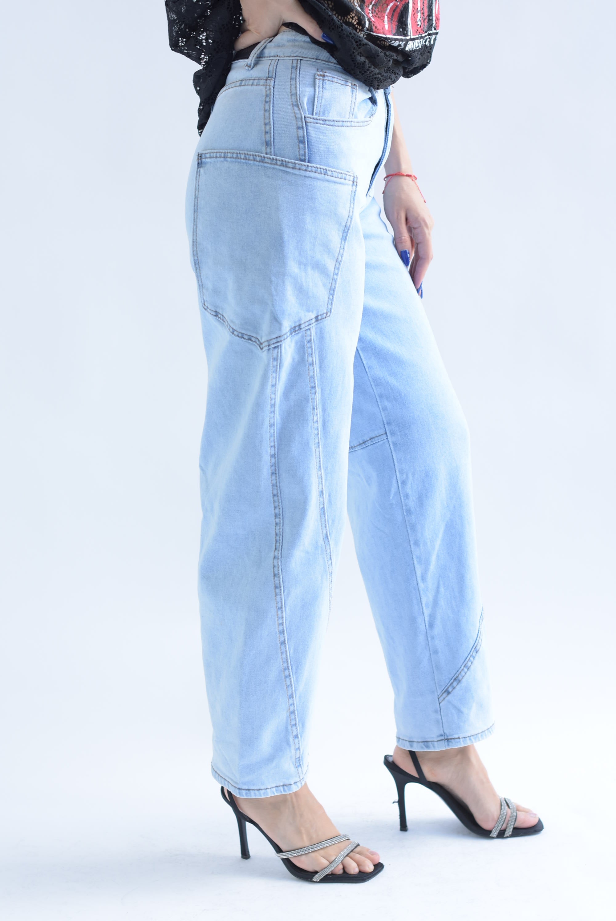 Jeans barrel cargo Denim Light