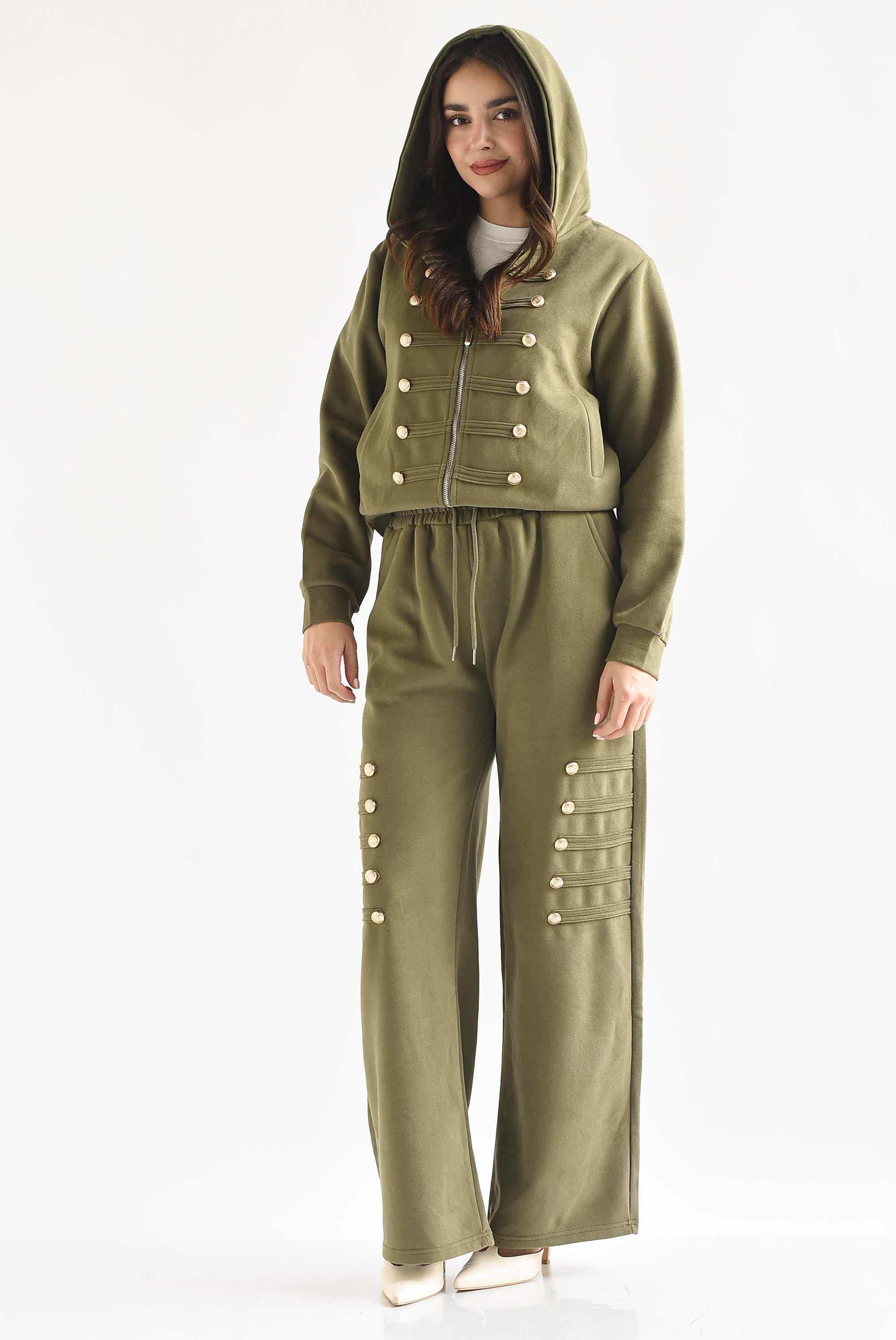 Set Pantalón y Chamarra hoodie militar
