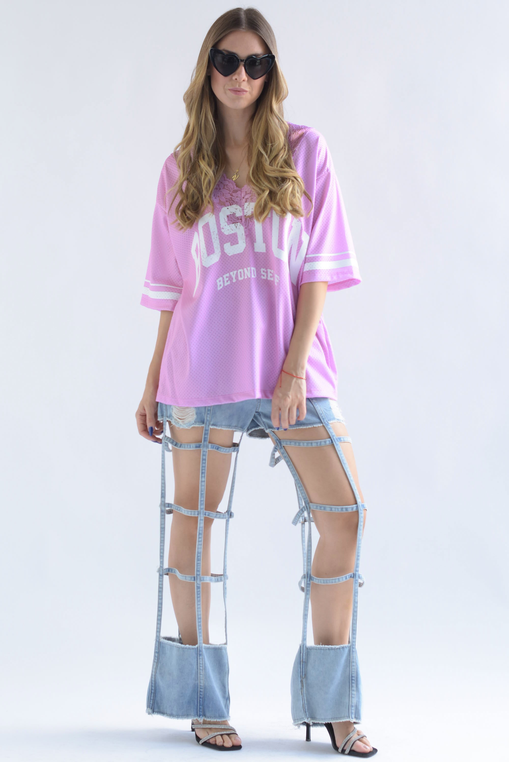 Jeans cut-out cuadros