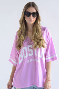 Fashion Styled Jersey encaje BOSTON Rosa