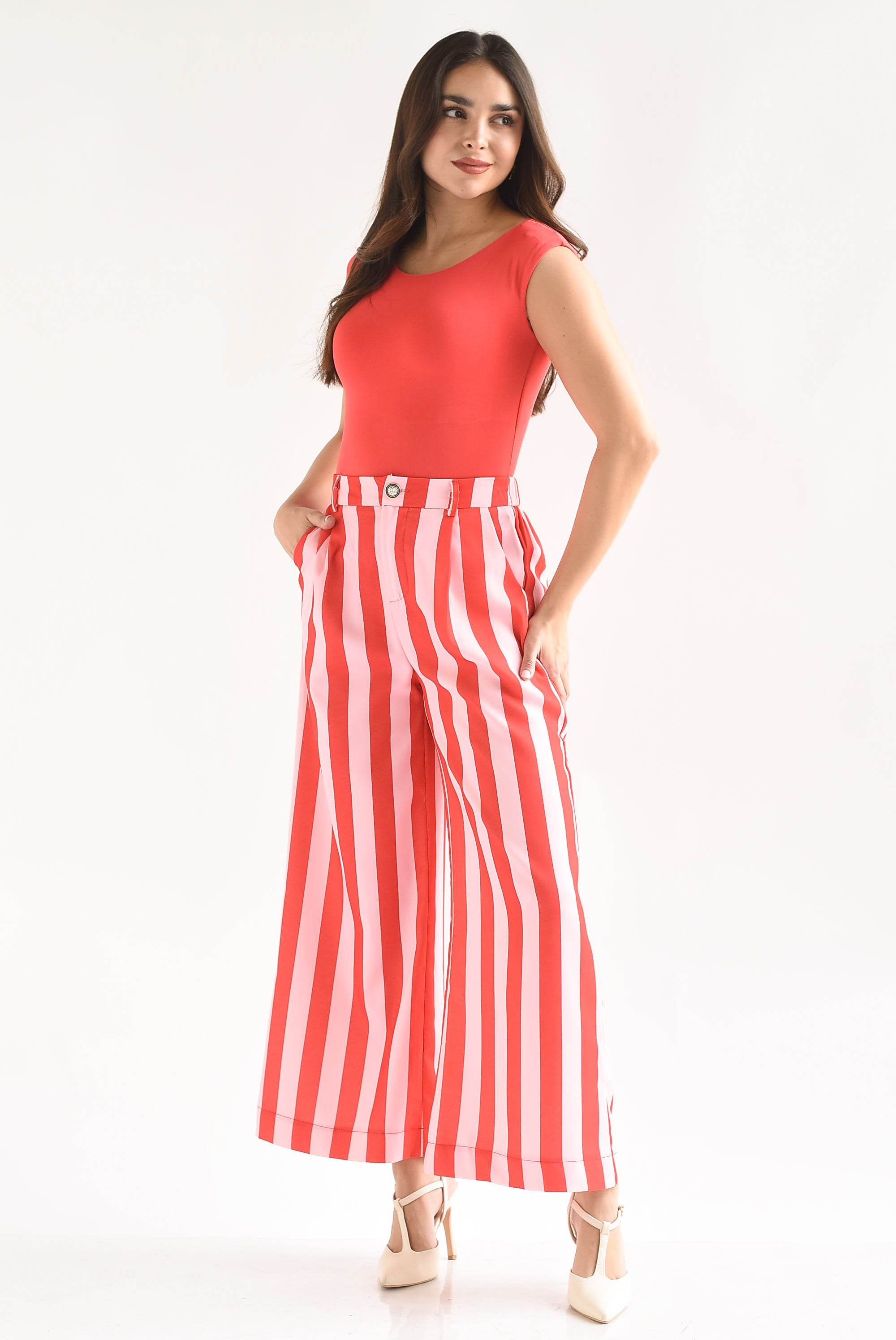 Set Pantalón y Blazer rayas bitono