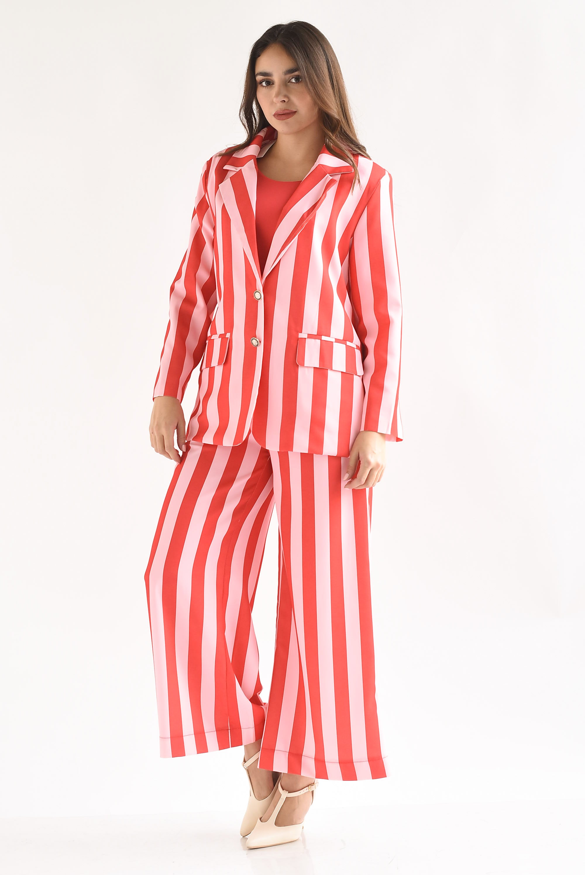 Set Pantalón y Blazer rayas bitono