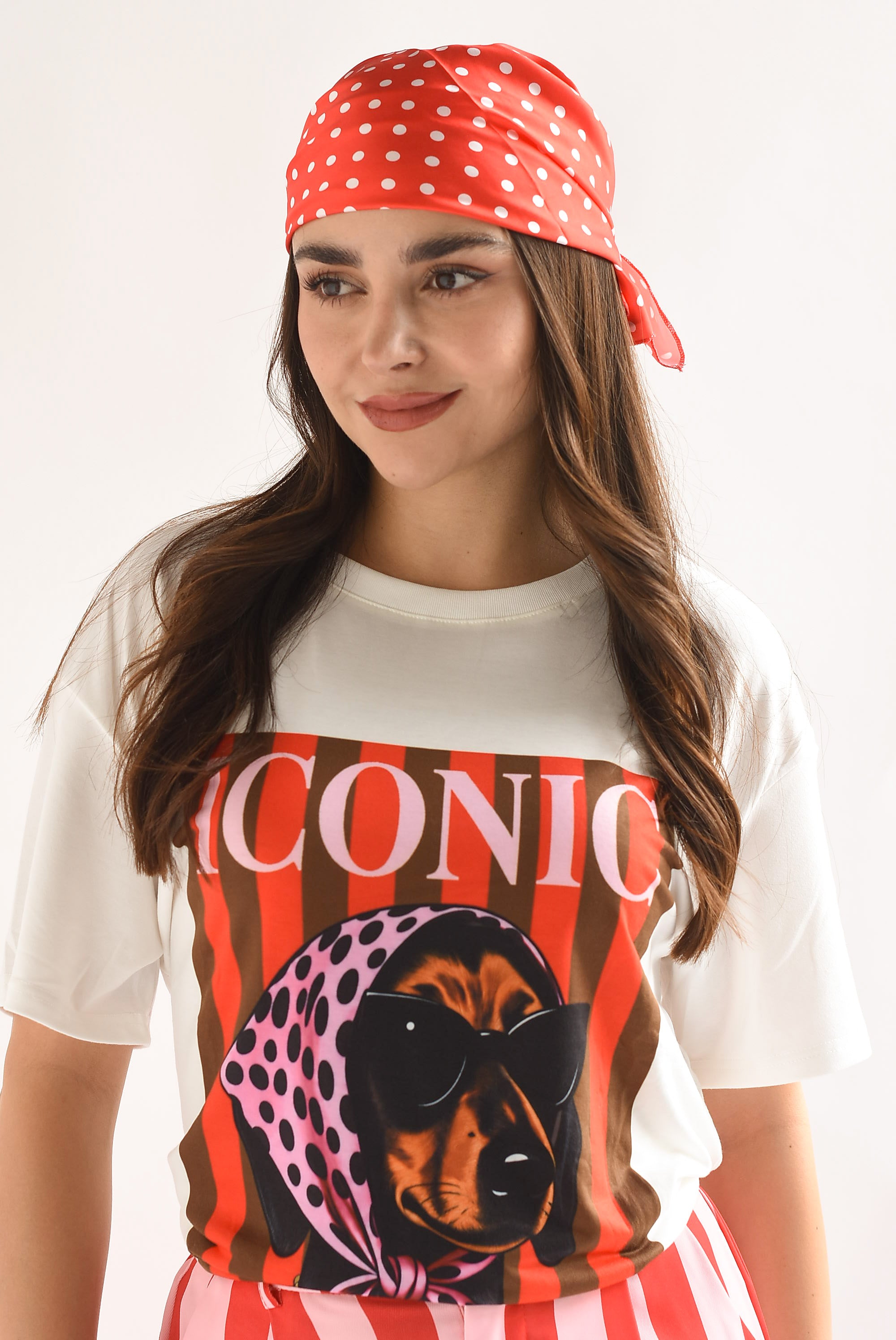 T-Shirt perro ICONIC con mascada polka dots