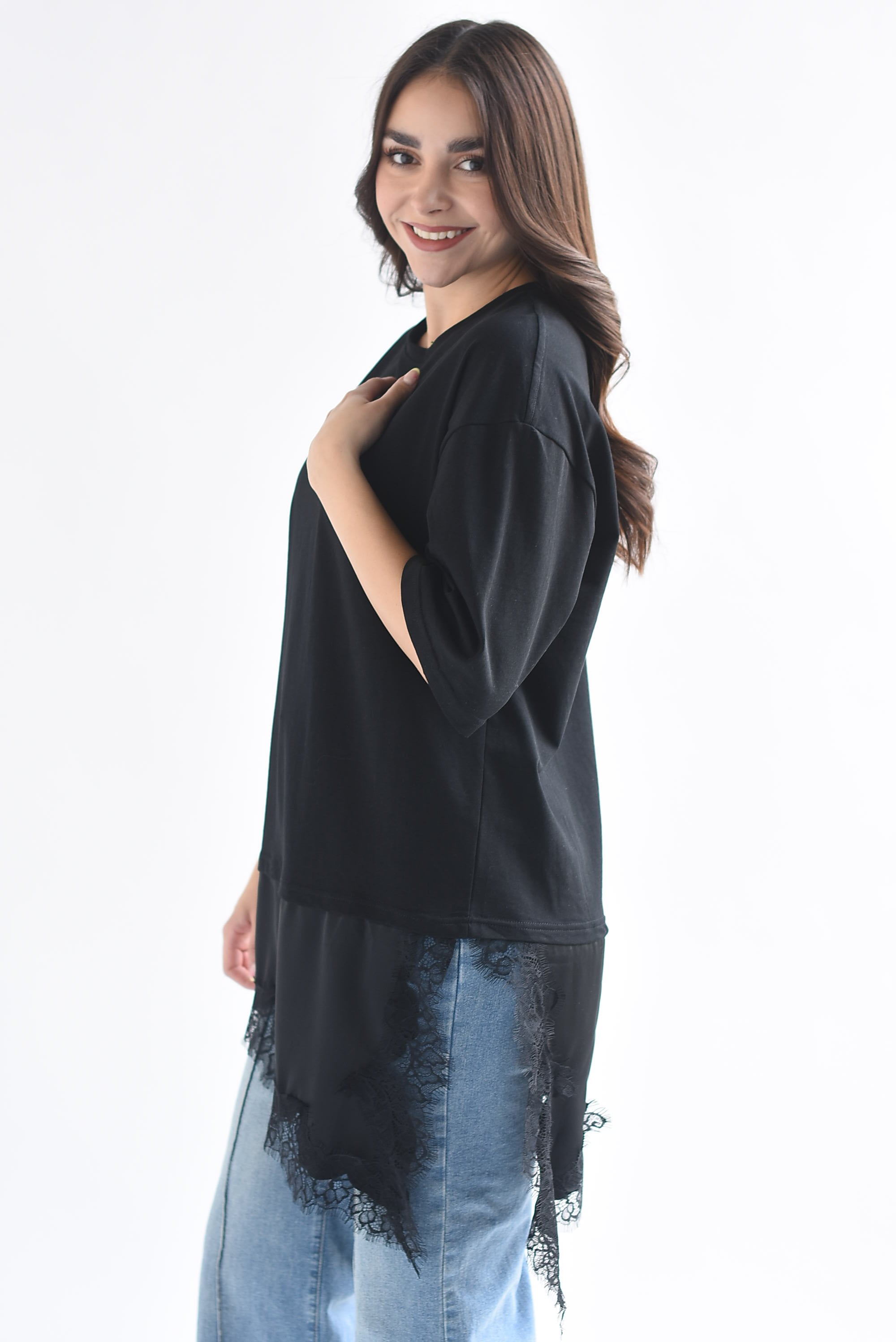 T-Shirt algodón con lencero asimétrico