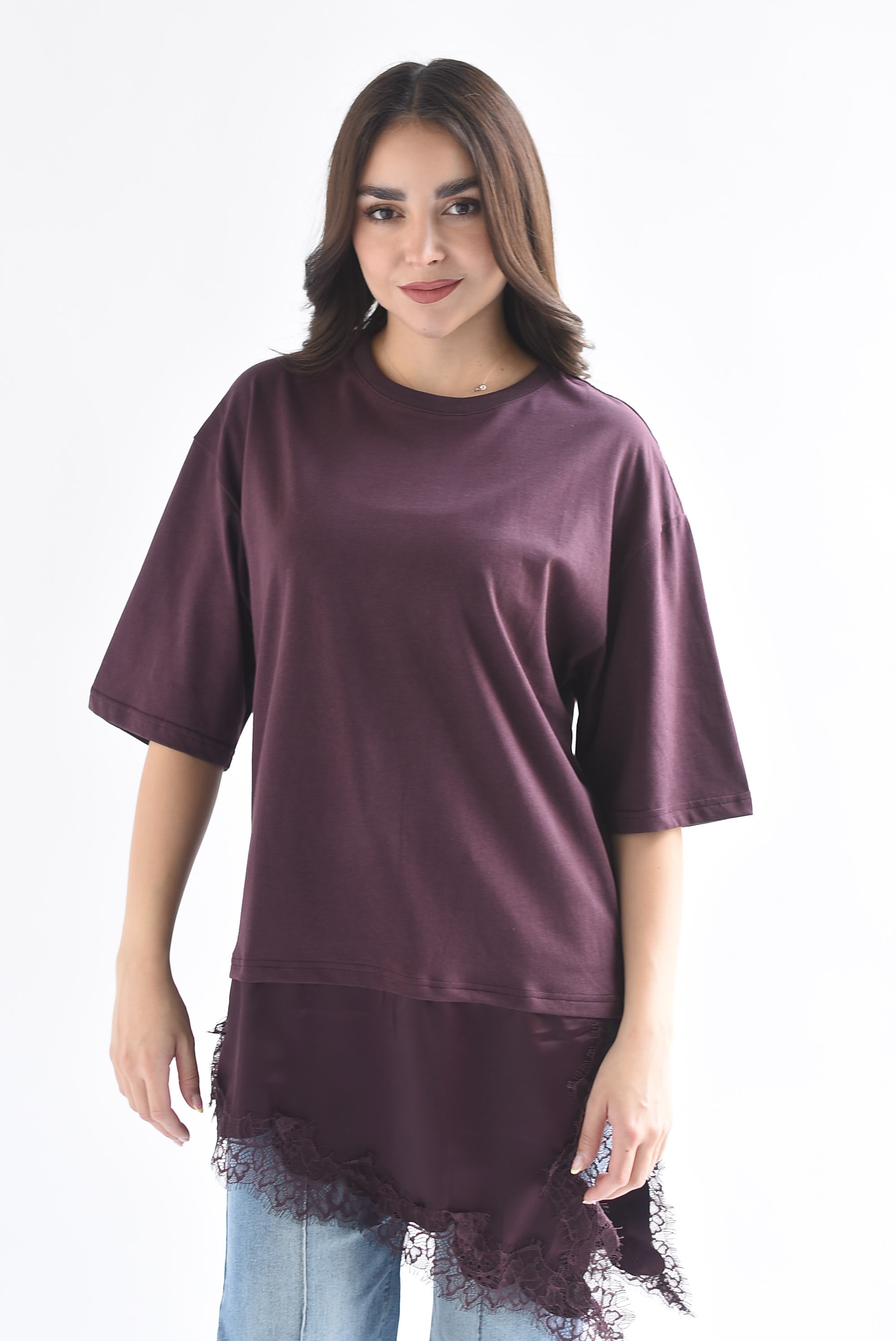 T-Shirt algodón con lencero asimétrico