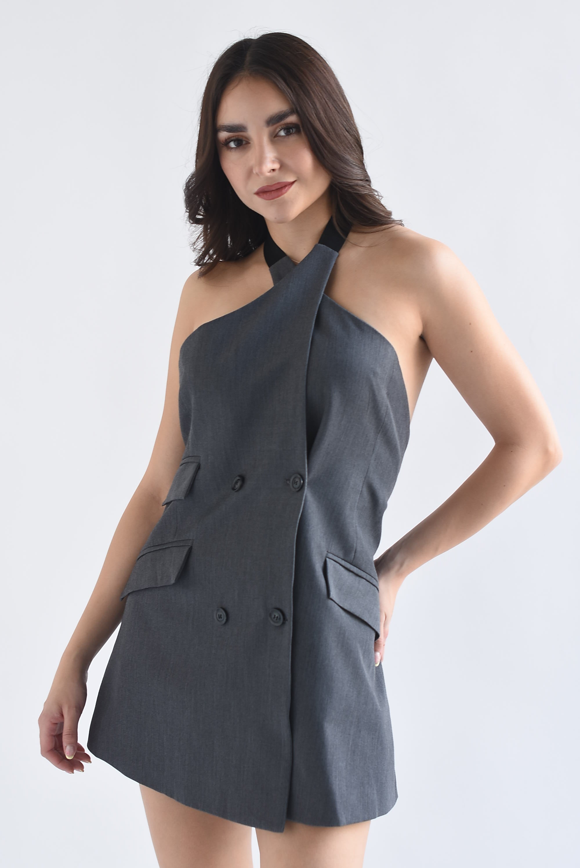 Set Short y Chaleco vestido halter