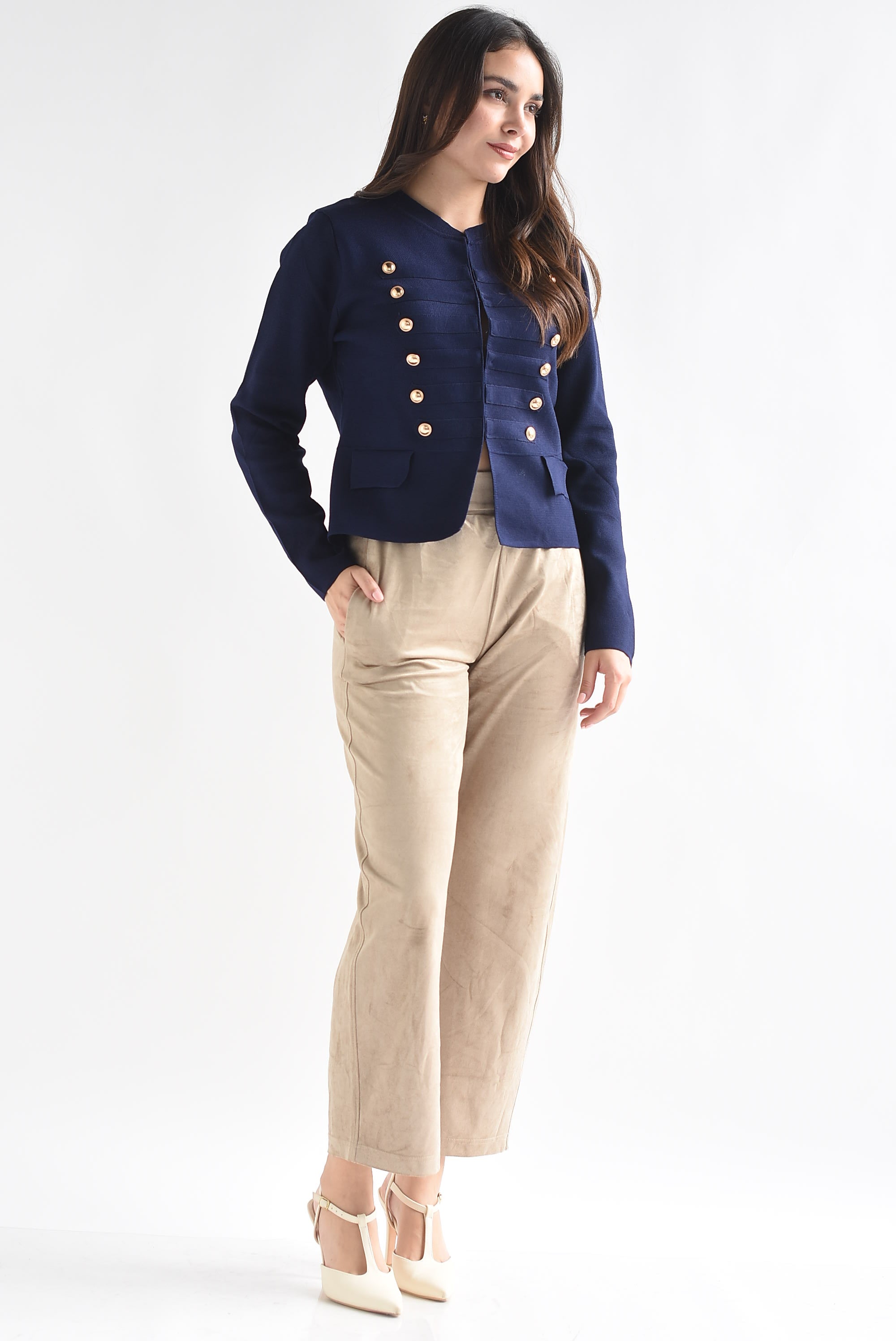 Pantalón barrel cinturón suede