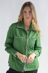 Fashion Styled Camisa filos tweed Verde