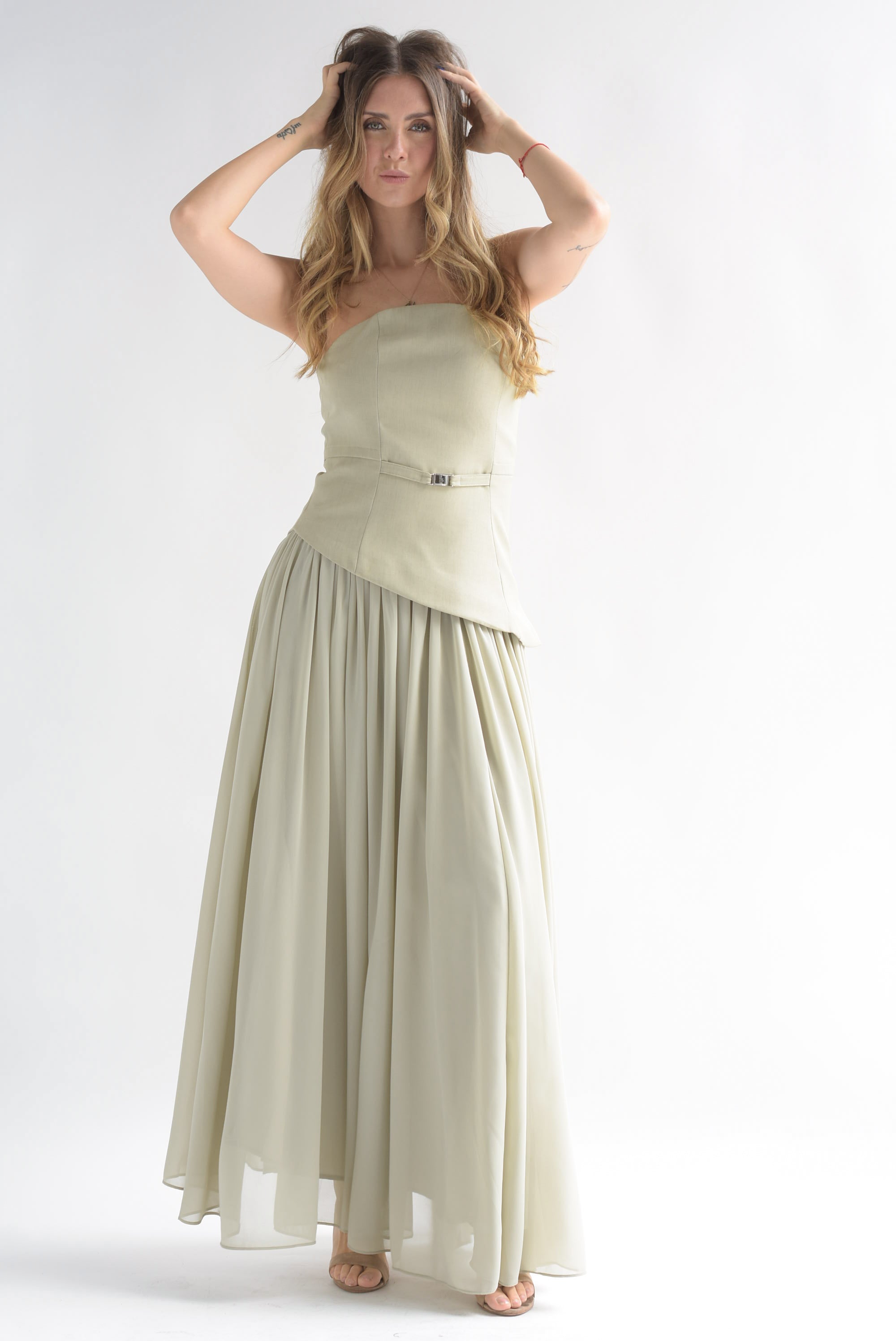 Set Falda larga y Top tubo Verde Sage