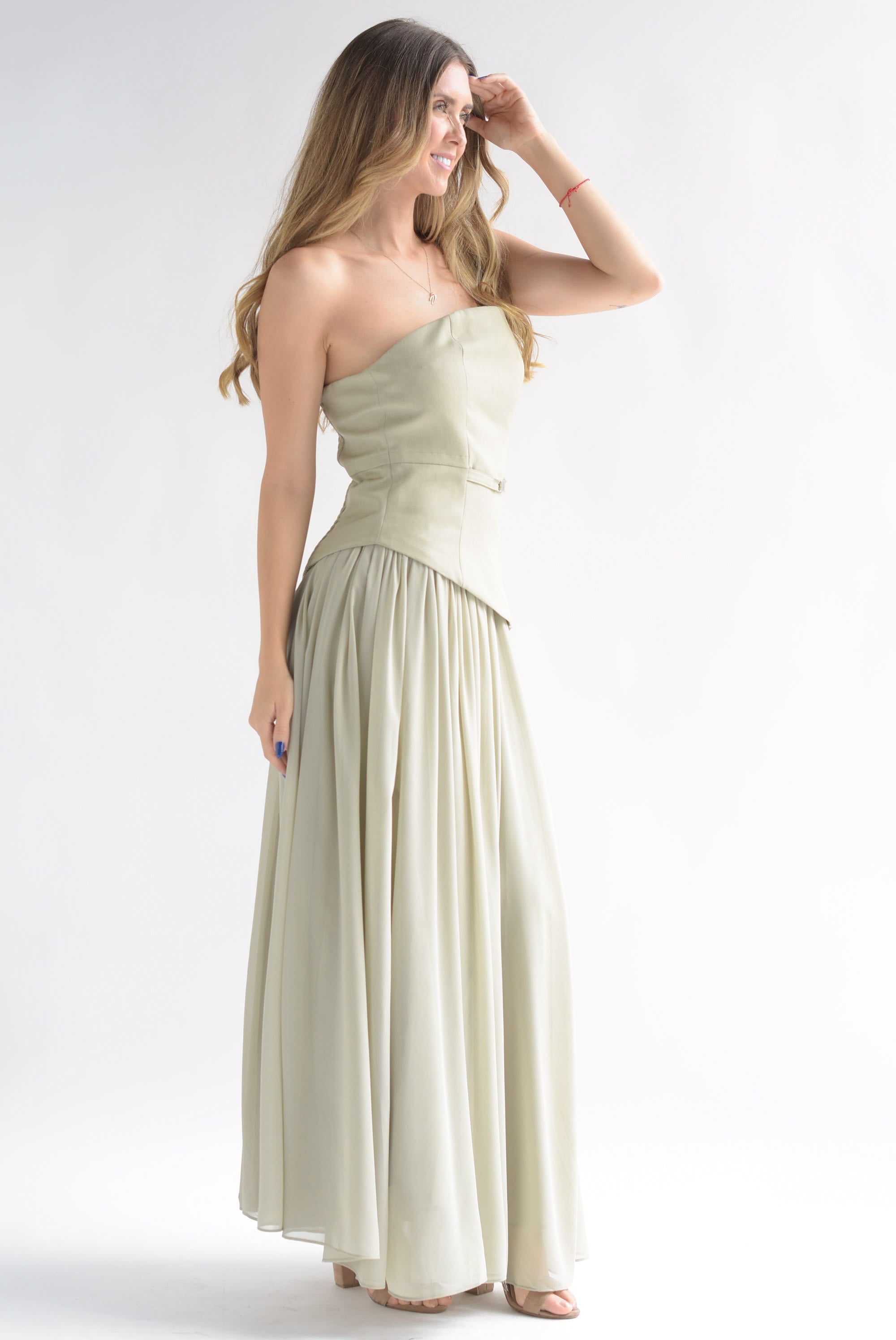 Set Falda larga y Top tubo Verde Sage