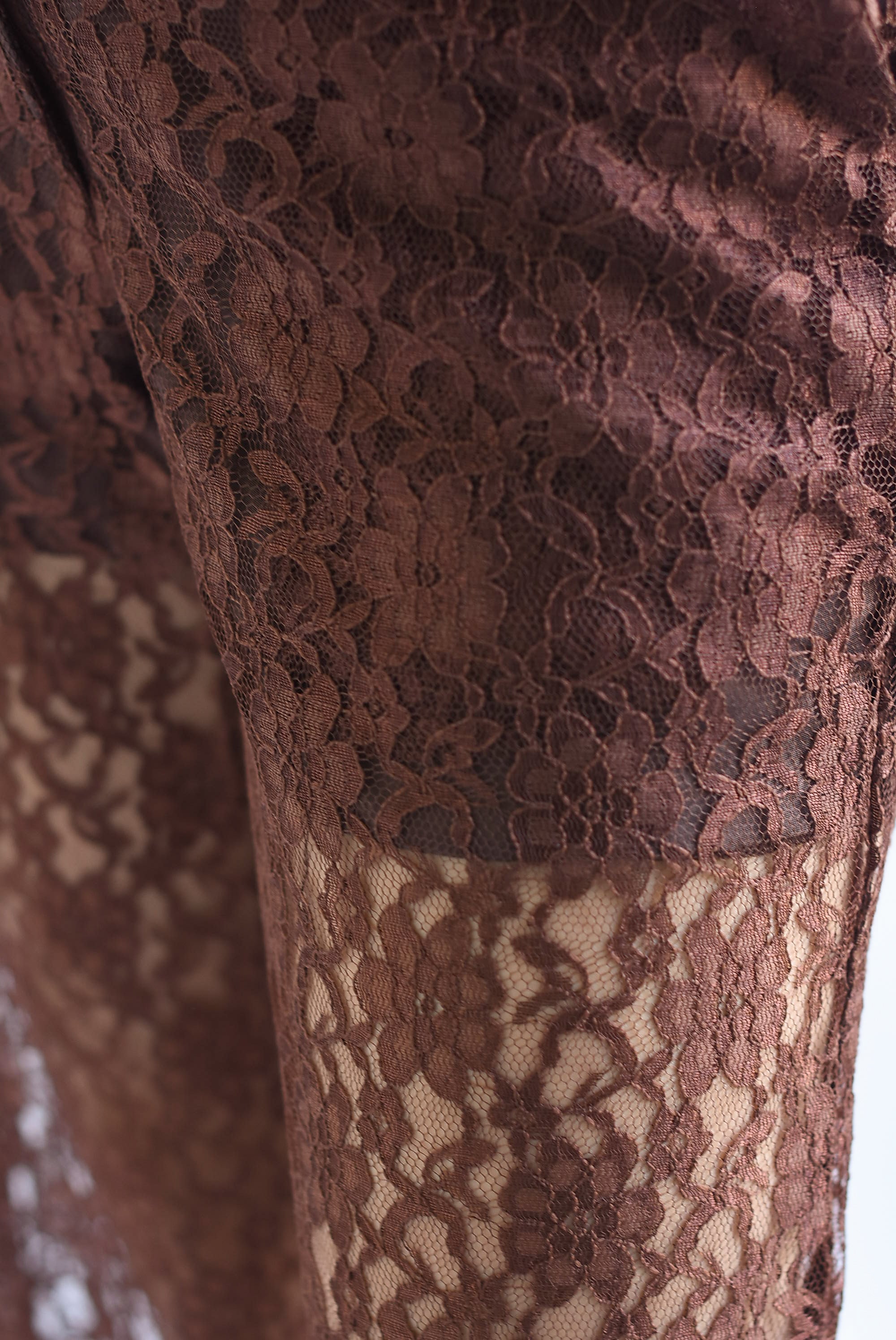 Set Pantalón y Blusa encaje Café