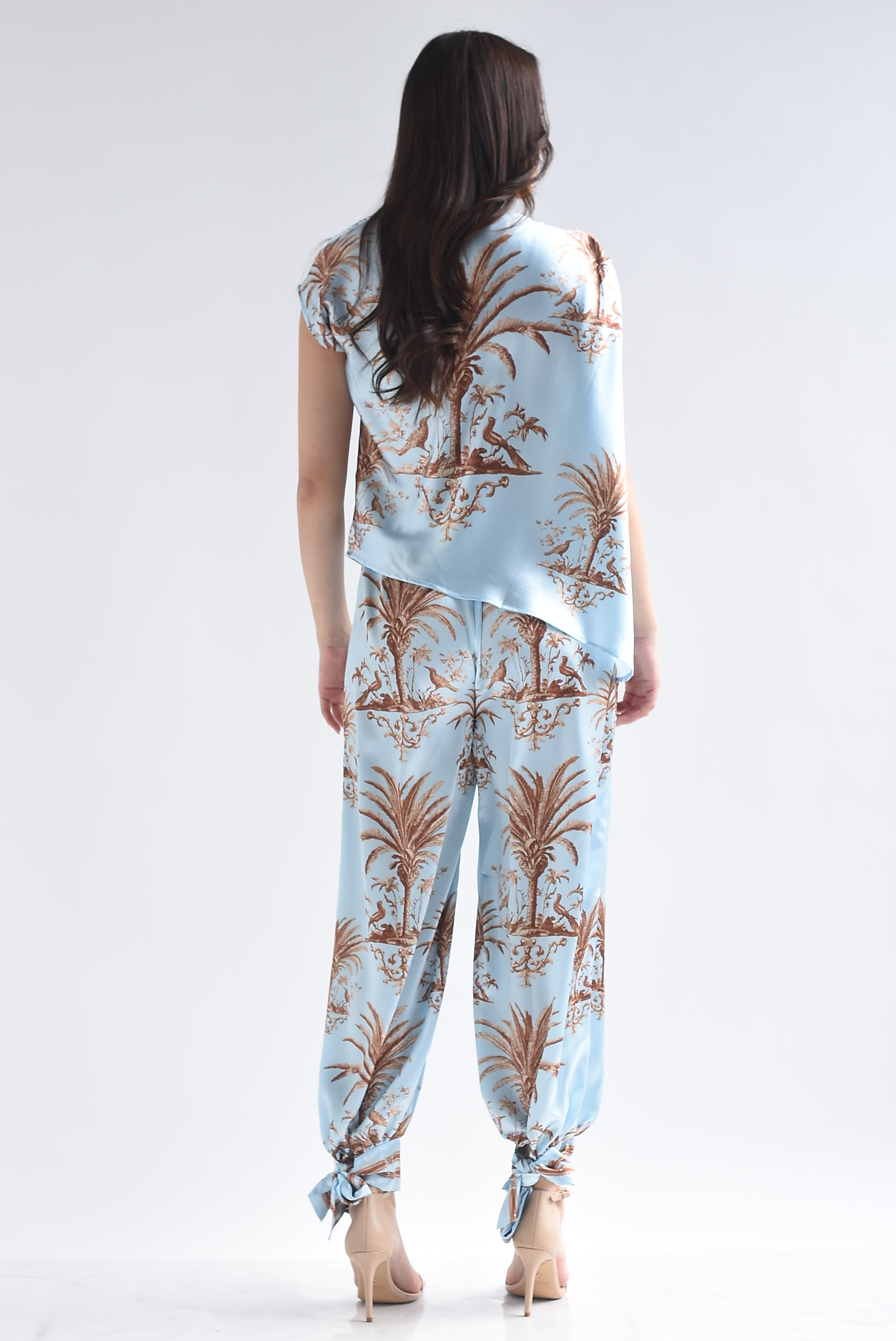 Set Pantalón globo y Blusa palmeras